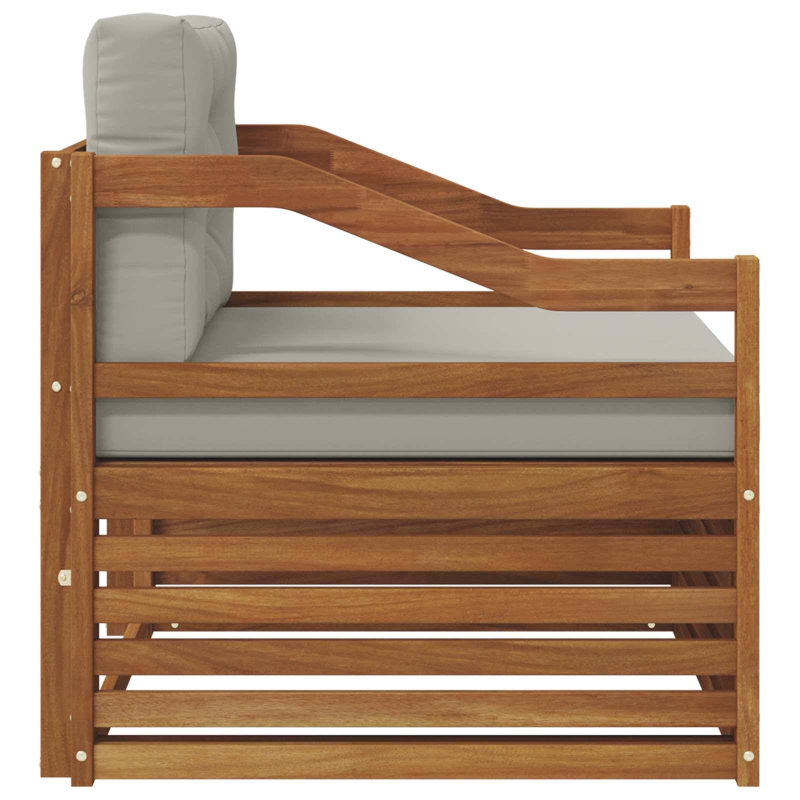 vidaXL Outdoor-Sofa Massivholz Akazie Natürlich und Hellgrau