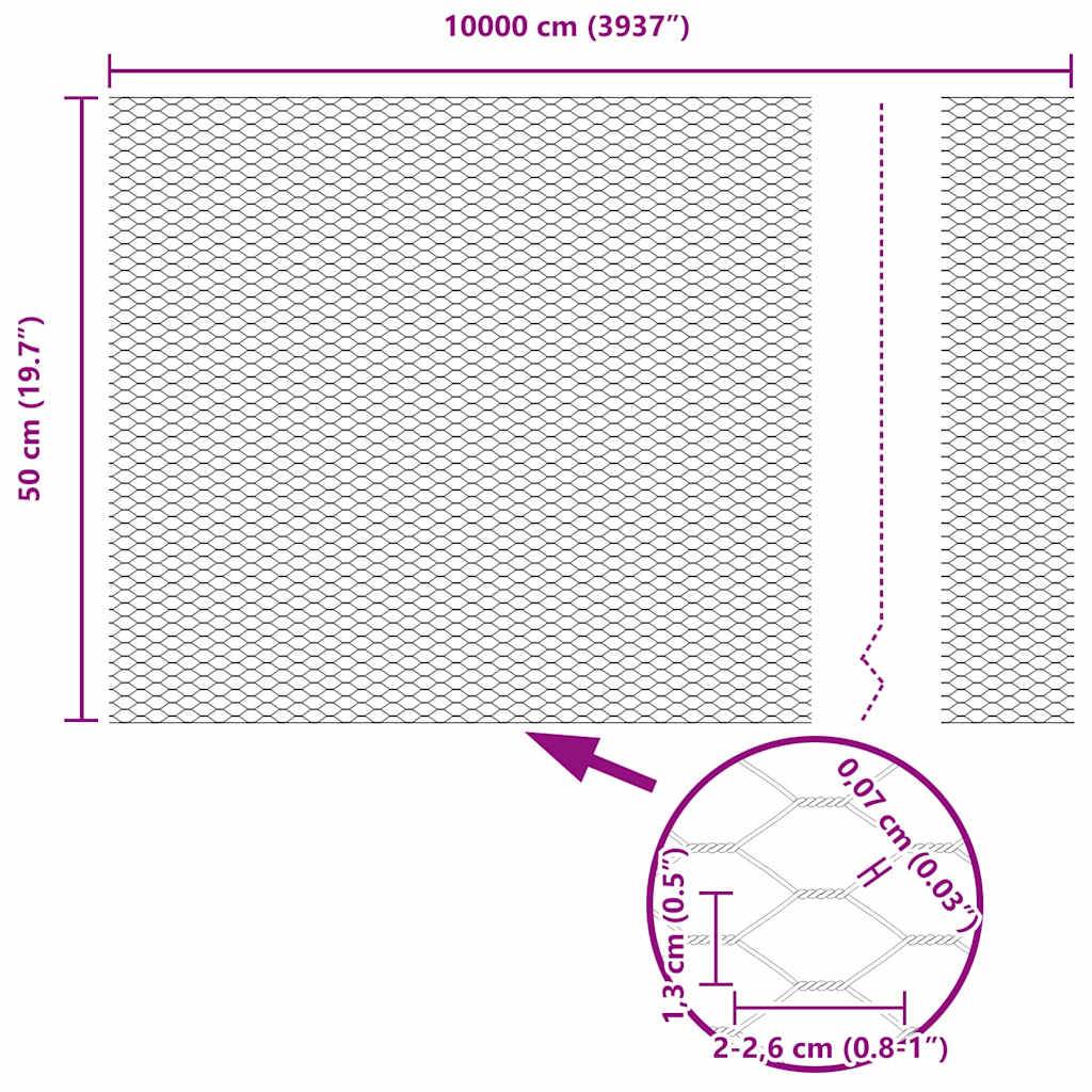 vidaXL Hexagonzaun Grau 0,5 x 100 m PVC