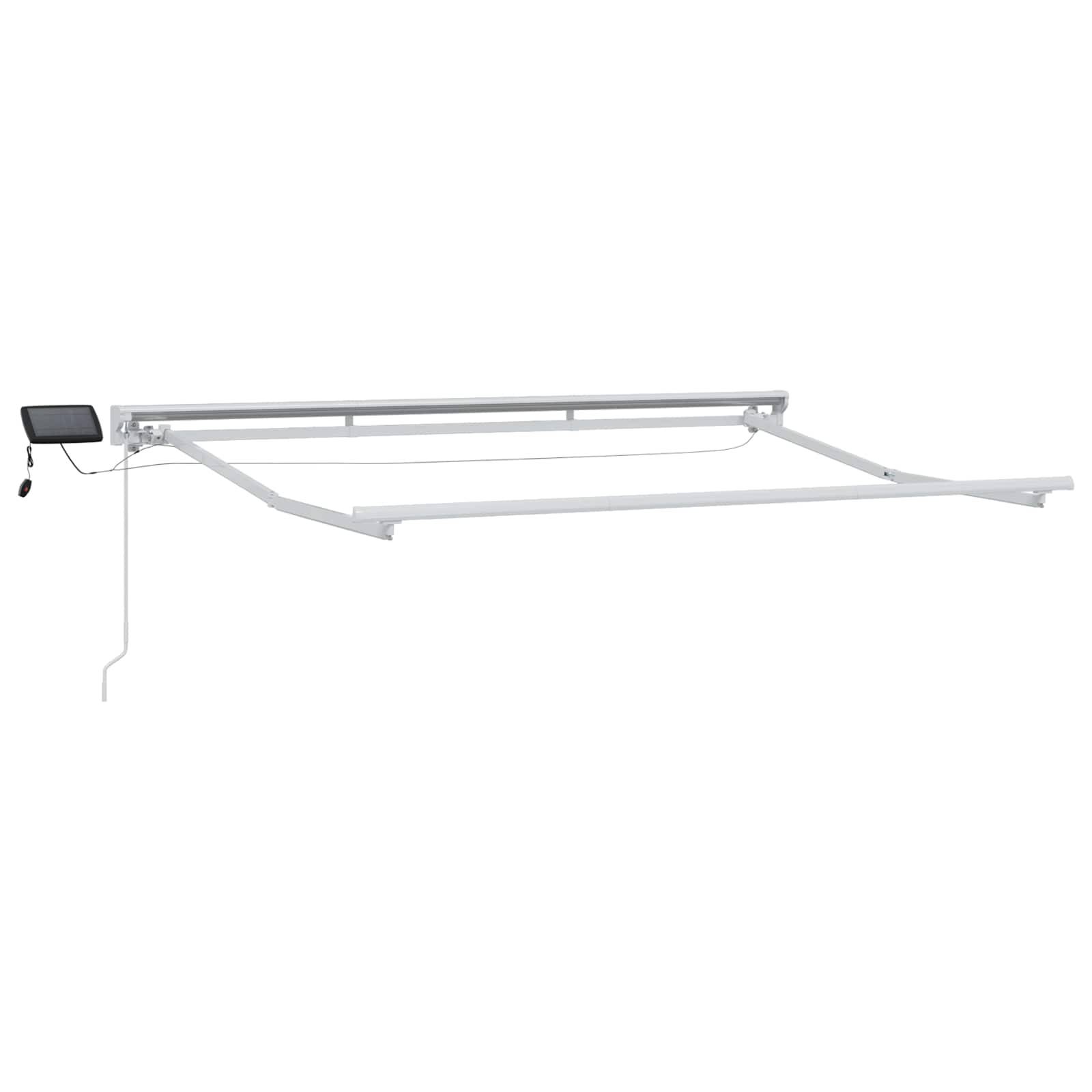 vidaXL Manueller Markisenrahmen mit LEDs Gelb, Grau und Weiß 3 x 2 m