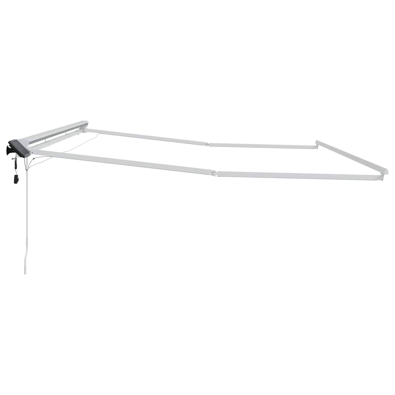 vidaXL Manueller Markisenrahmen mit LEDs Weiß 4,5 x 3,5 m Aluminium