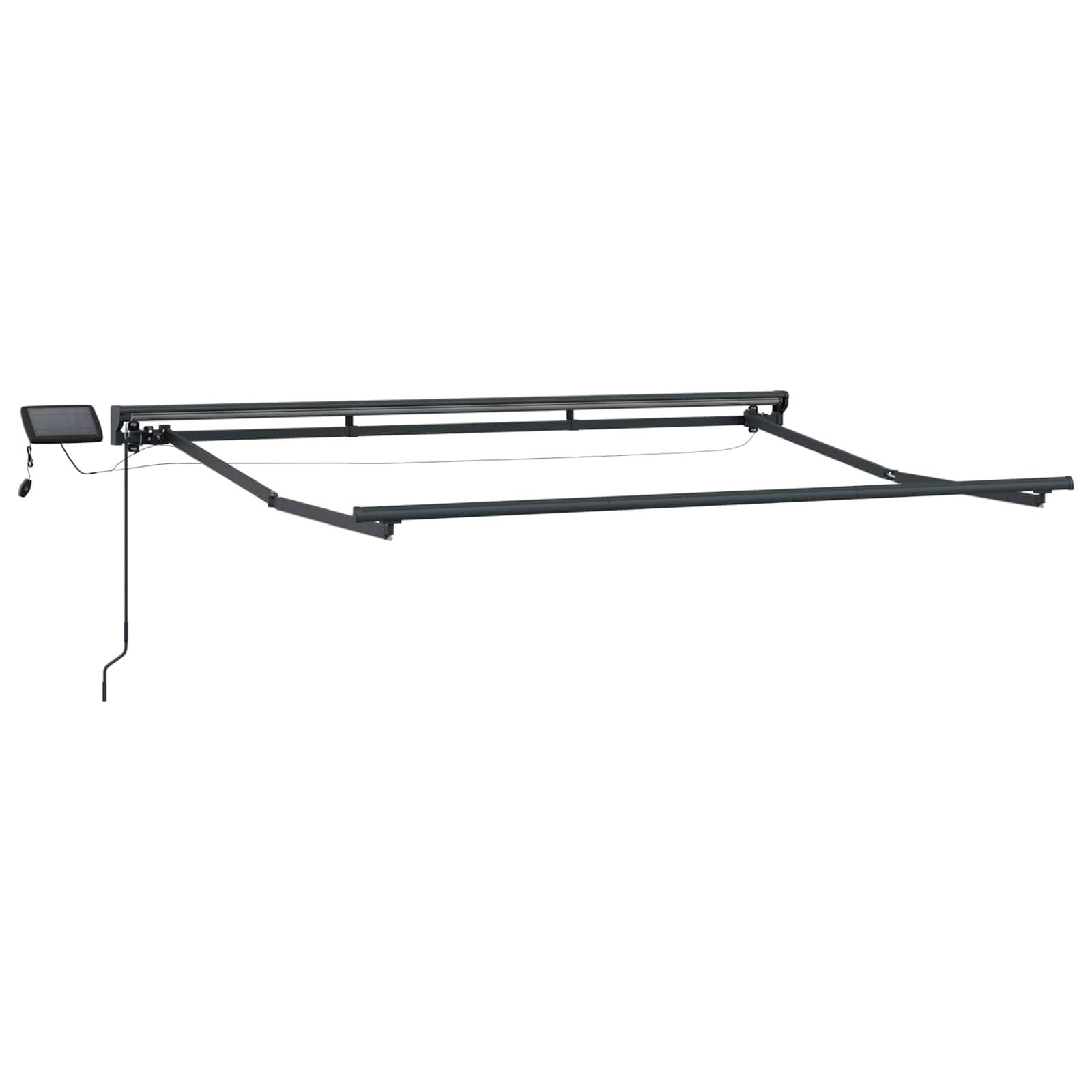 vidaXL Manueller Markisenrahmen mit LEDs Anthrazit 3,5 x 2,5 m
