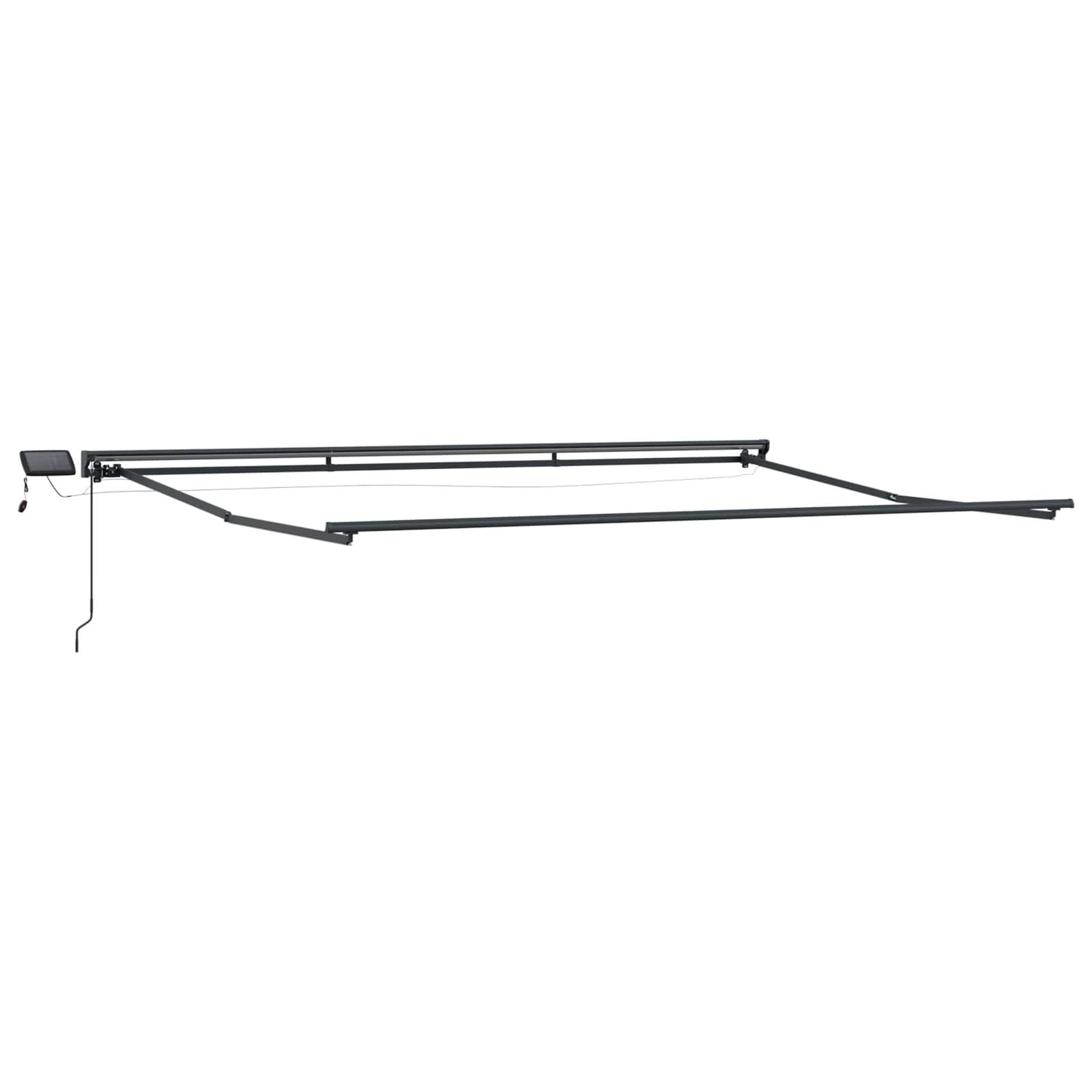 vidaXL Manueller Markisenrahmen mit LEDs Anthrazit 4 × 3,5 m Aluminium