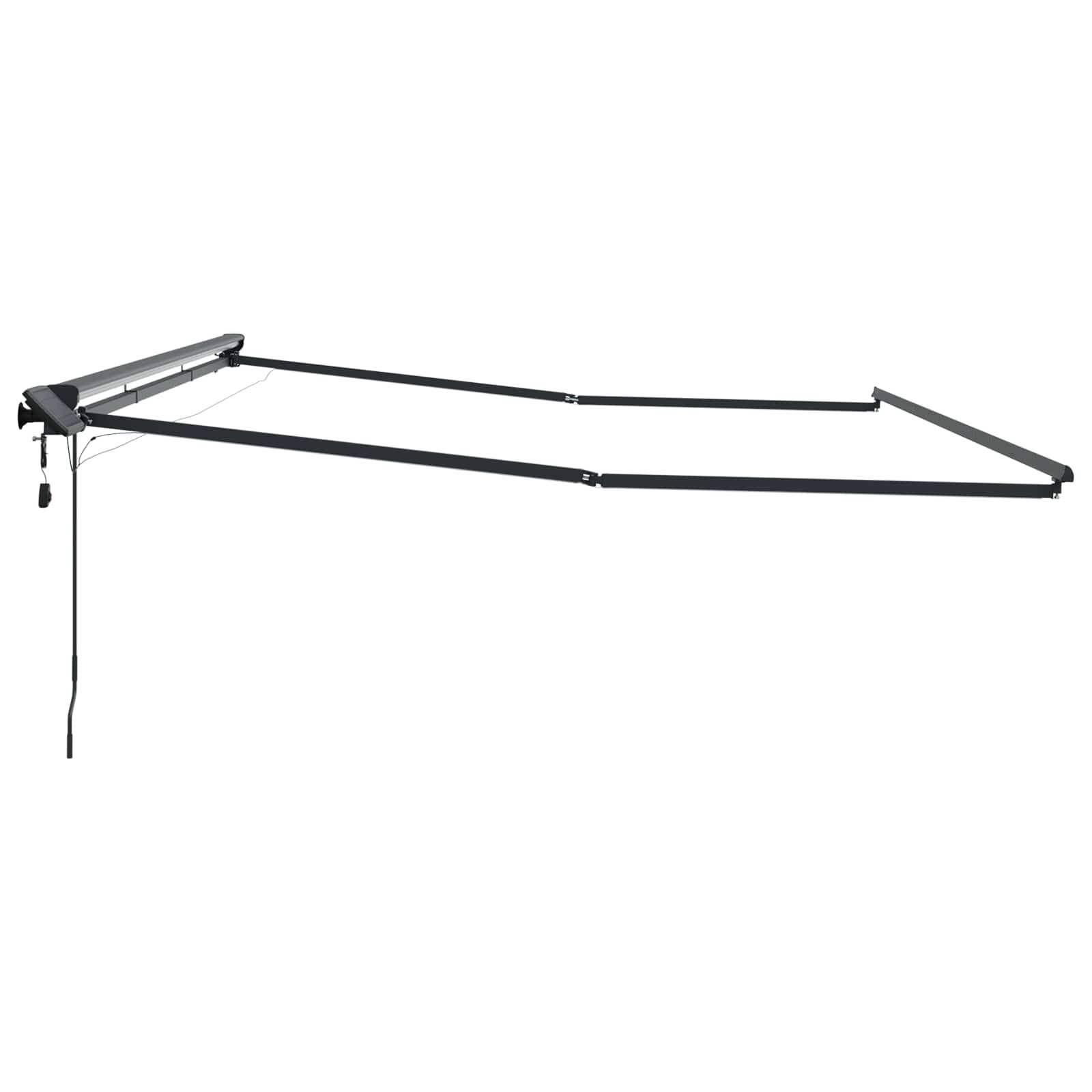 vidaXL Manueller Markisenrahmen mit LEDs Anthrazit 4,5 × 3 m Aluminium