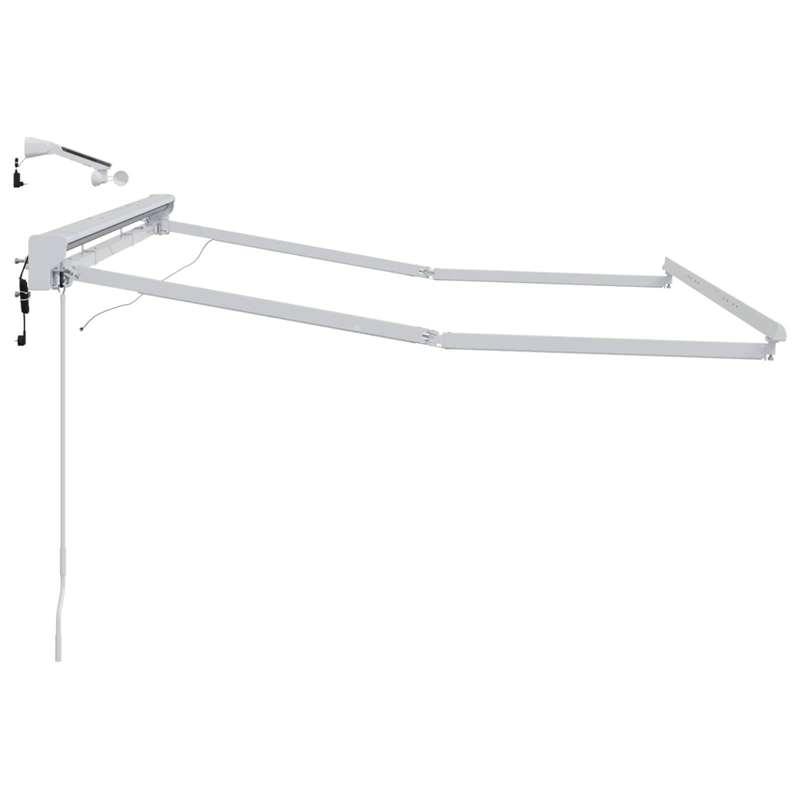 vidaXL Elektrische Markisenrahmen mit LEDs Weiß 2,5 x 2 m Aluminium