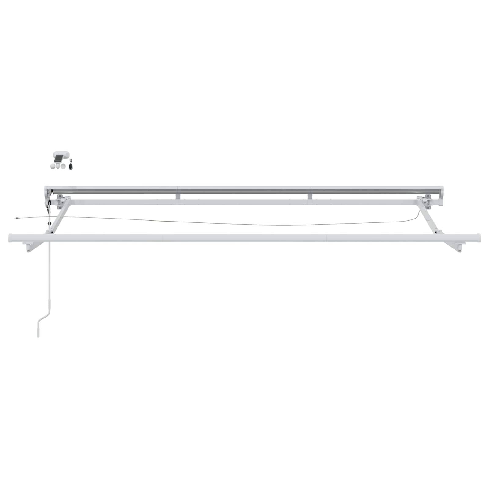 vidaXL Elektrische Markisenrahmen mit LEDs Weiß 3,5 x 2 m Aluminium