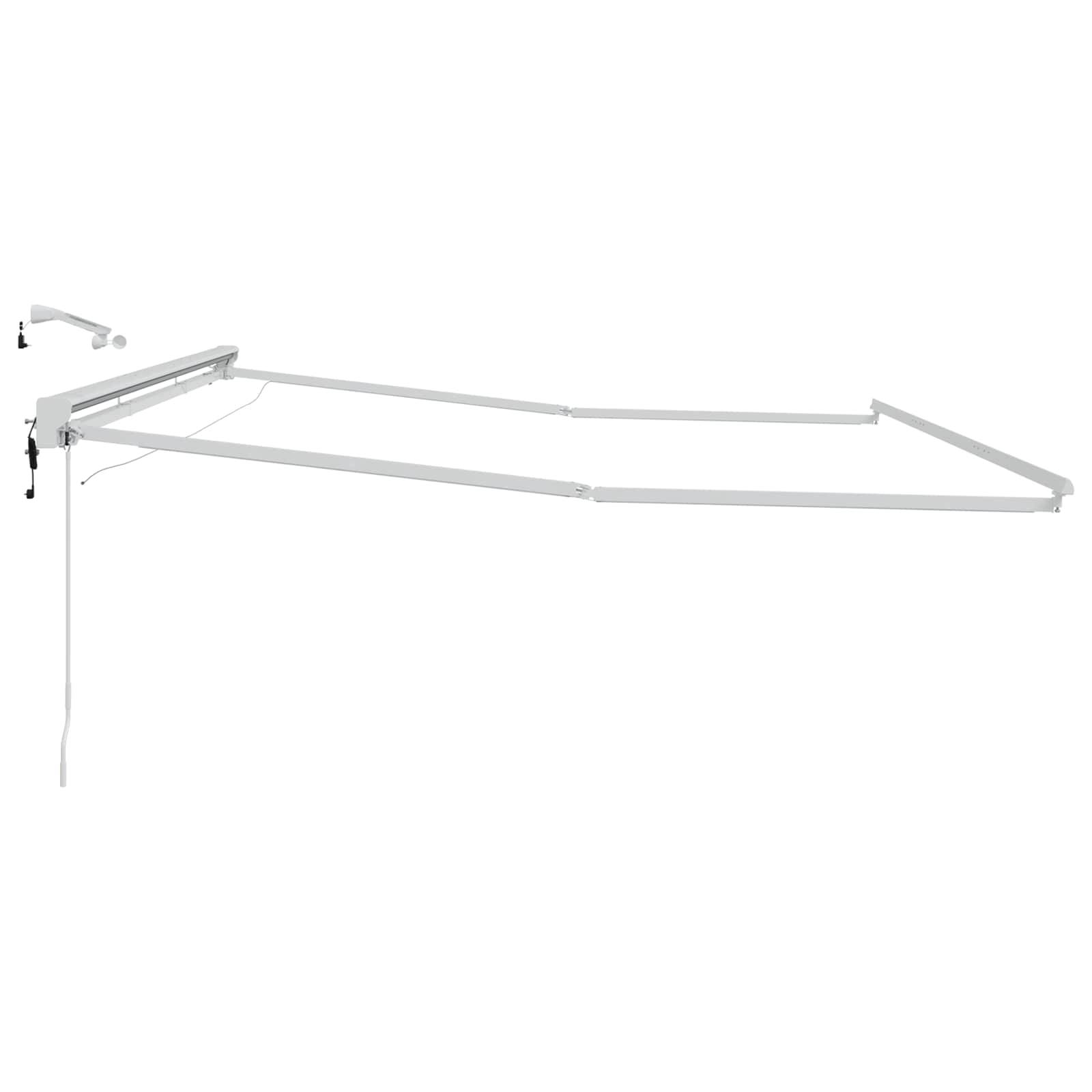 vidaXL Elektrische Markisenrahmen mit LEDs Weiß 4,5 x 3,5 m Aluminium