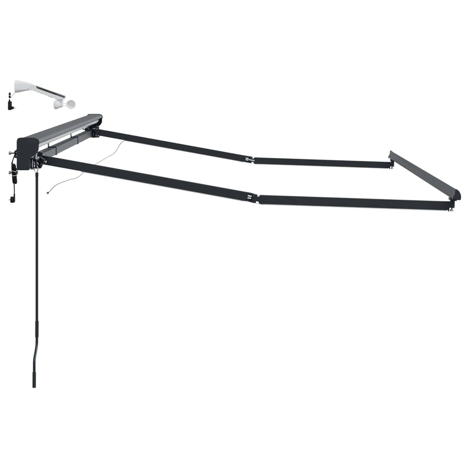 vidaXL Elektrische Markisenrahmen mit LEDs Anthrazit 3,5 x 2,5 m