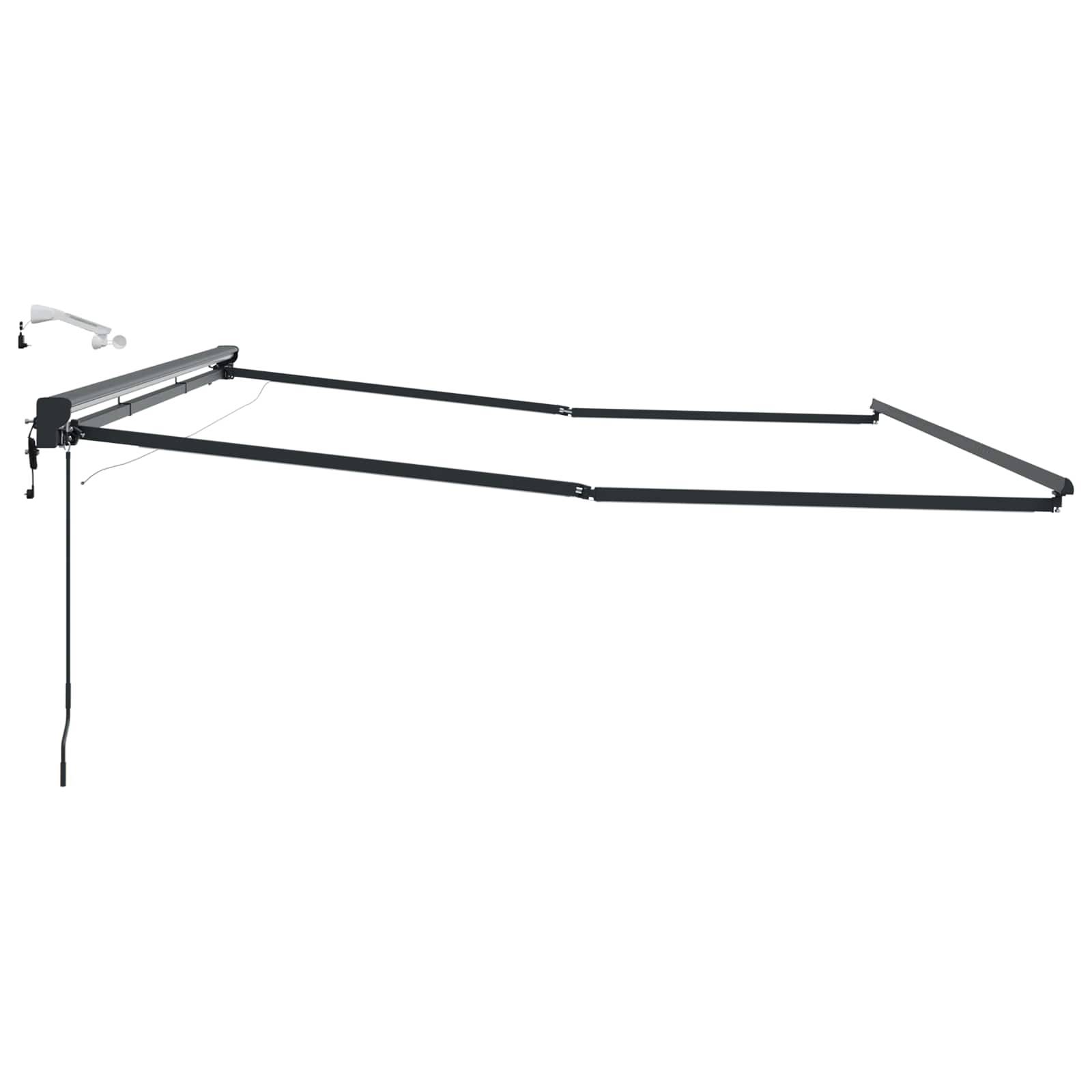 vidaXL Elektrische Markisenrahmen mit LEDs Anthrazit 4,5 x 3,5 m