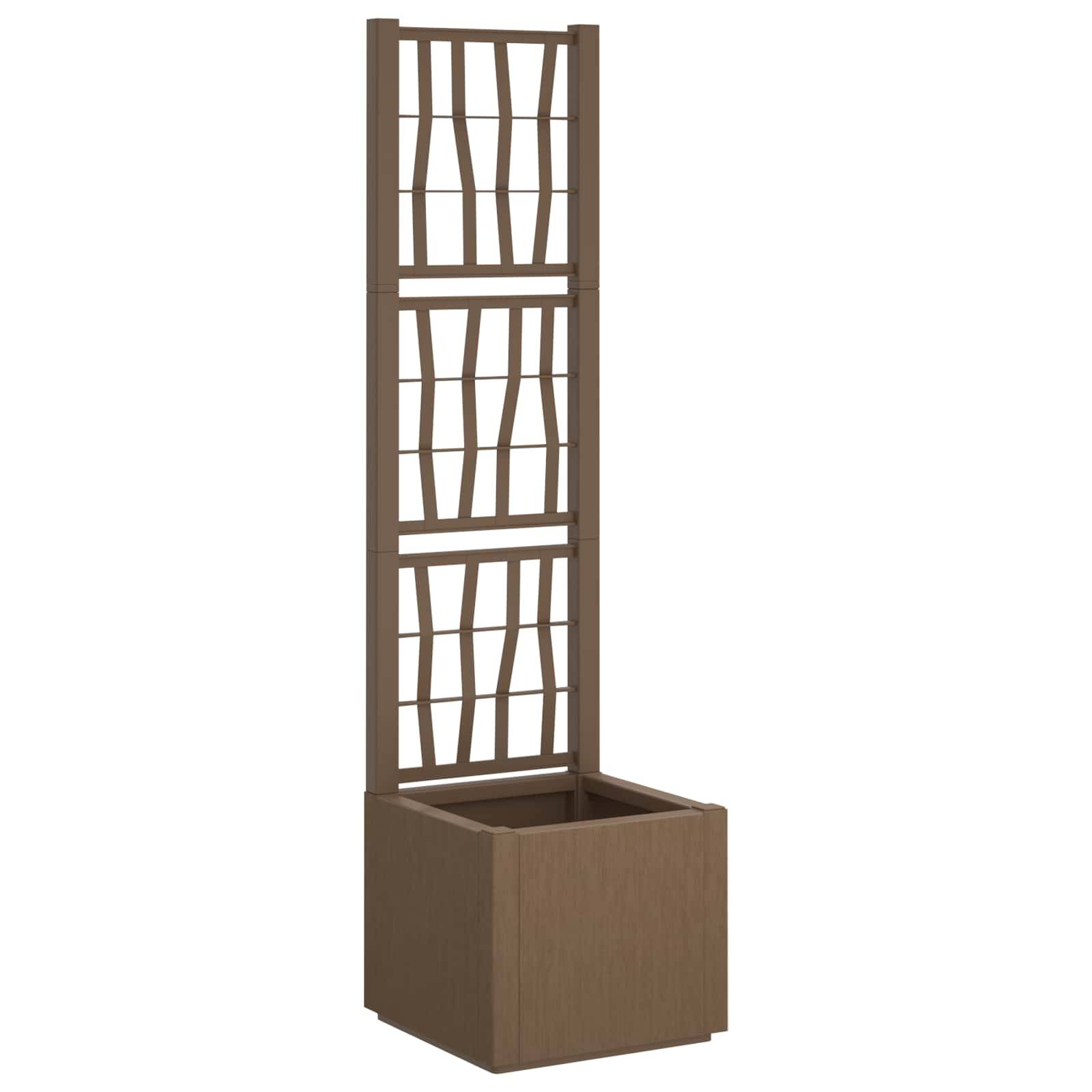 vidaXL Gartenpflanzer mit Gitter Braun 36 x 36 x 140 cm PP