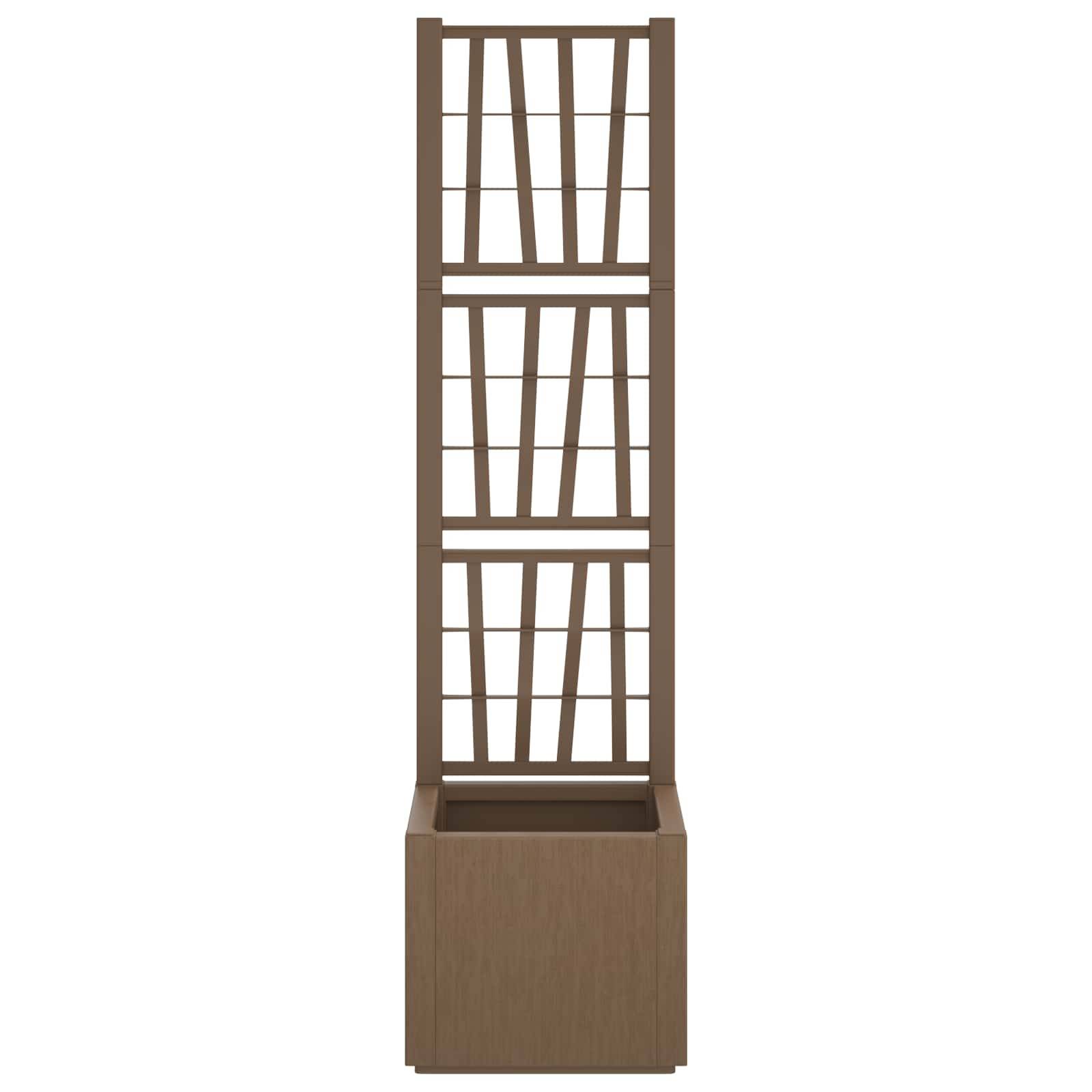 vidaXL Gartenpflanzer mit Gitter Braun 36 x 36 x 140 cm PP