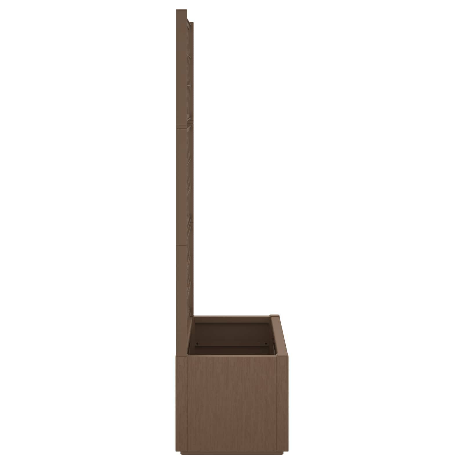 vidaXL Gartenpflanzer mit Gitter Braun 80 x 36 x 140 cm PP