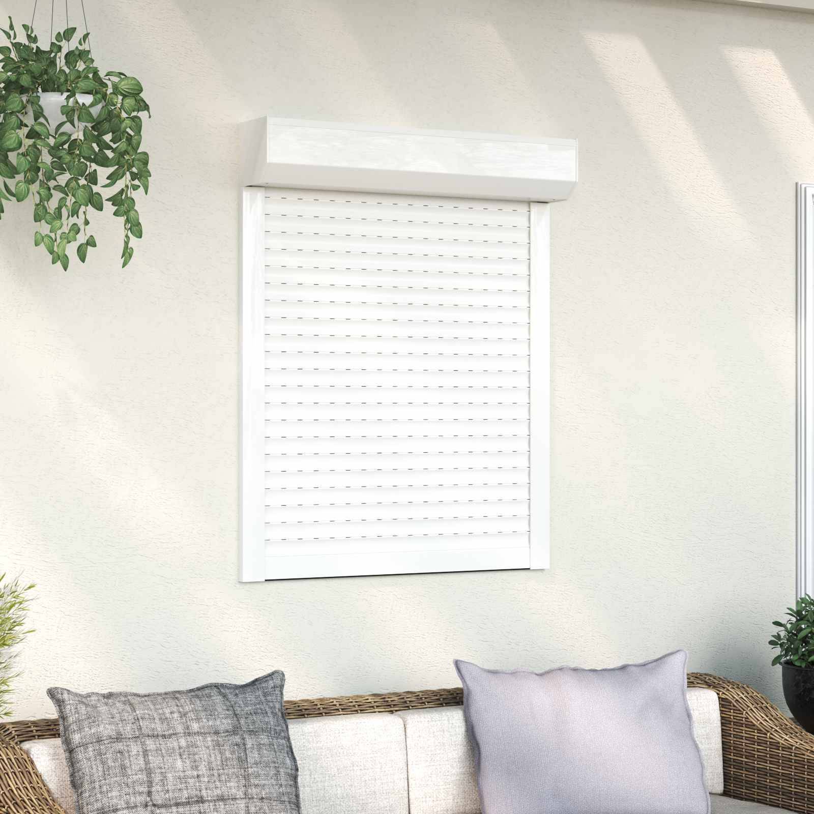 vidaXL Rollladen Weiß 80 x 100 cm Aluminium und Polyurethan