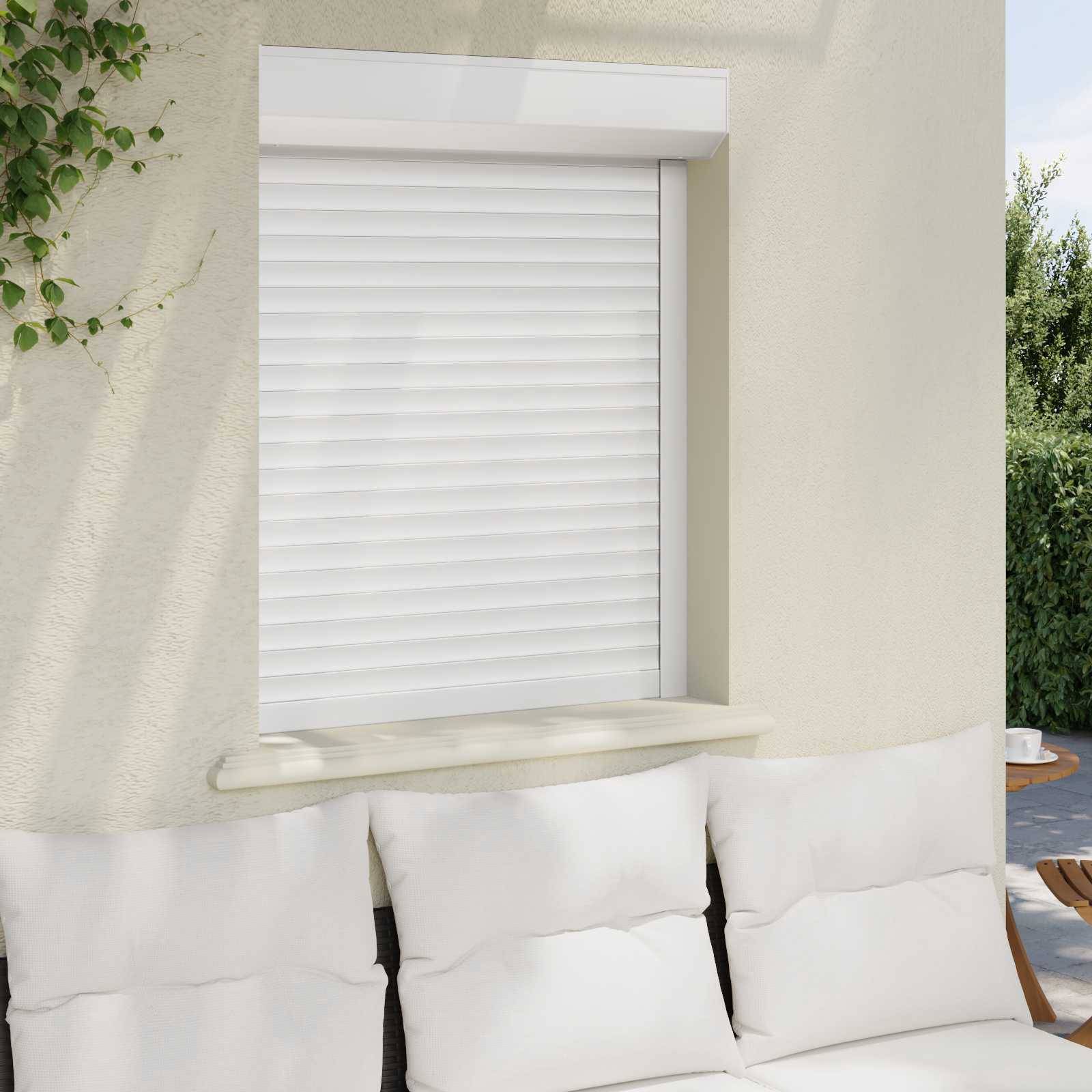 vidaXL Rollladen Weiß 80 x 100 cm Aluminium und Polyurethan