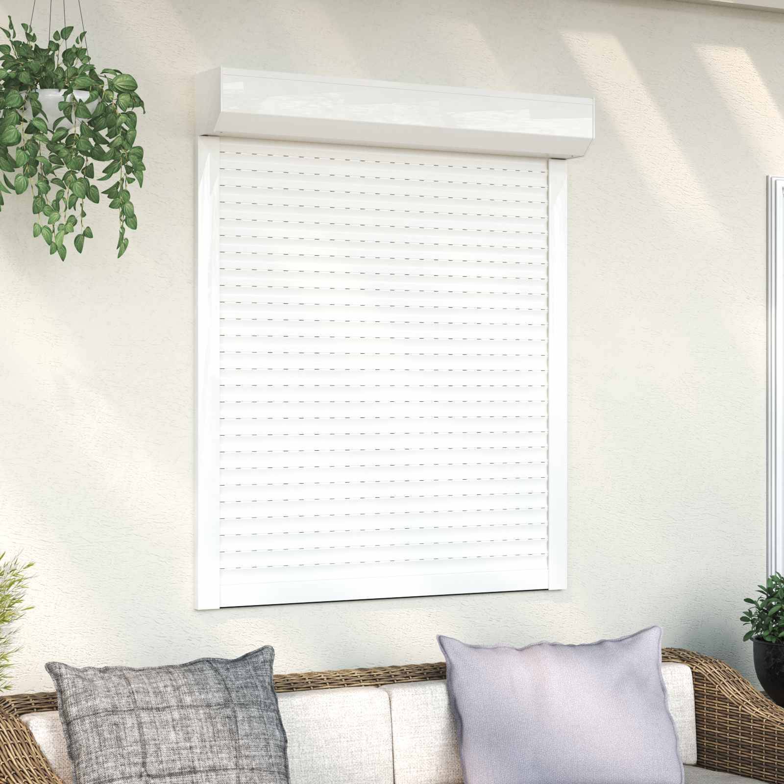 vidaXL Rollladen Weiß 100 x 130 cm Aluminium und Polyurethan