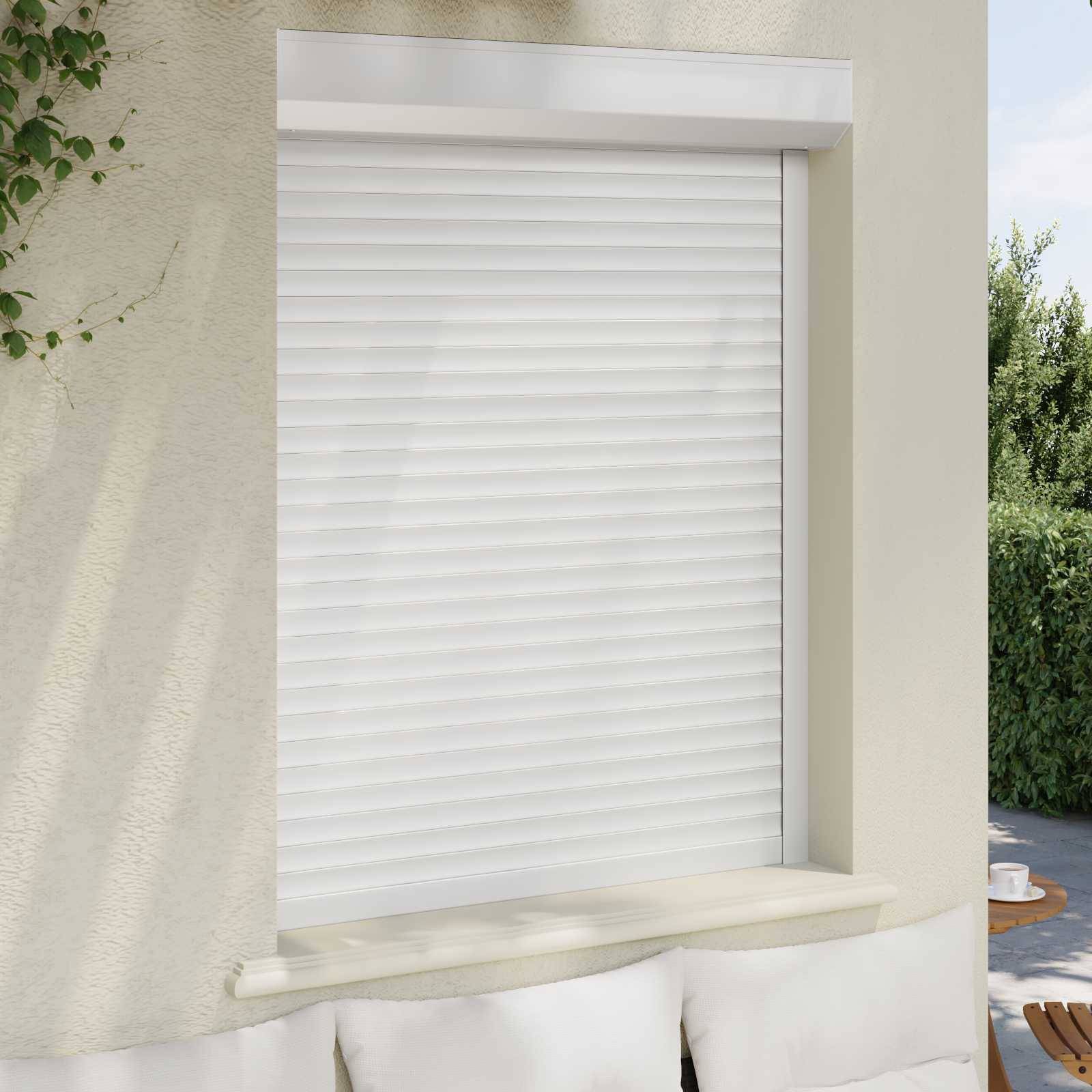 vidaXL Rollladen Weiß 100 x 130 cm Aluminium und Polyurethan