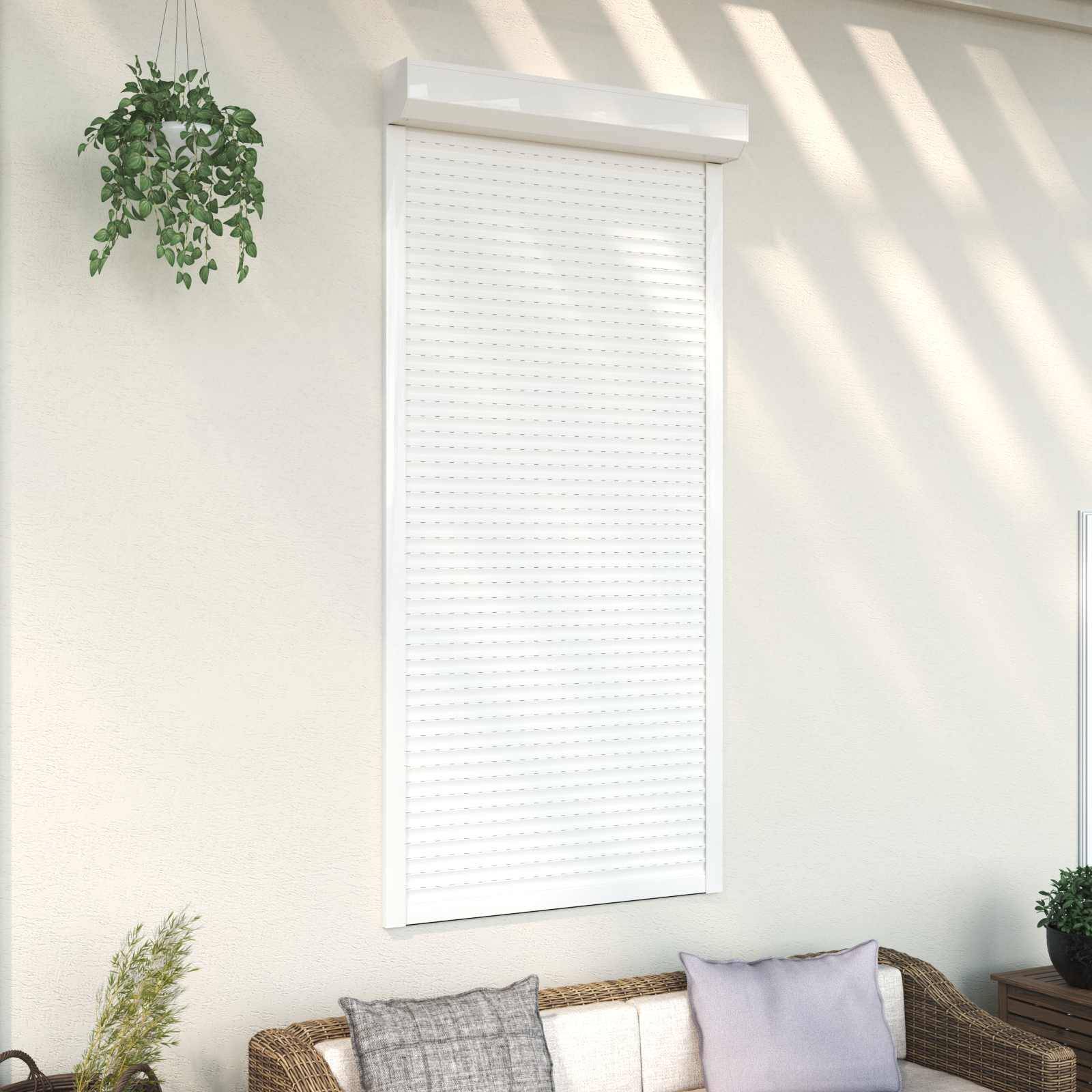 vidaXL Rollladen Weiß 100 x 210 cm Aluminium und Polyurethan