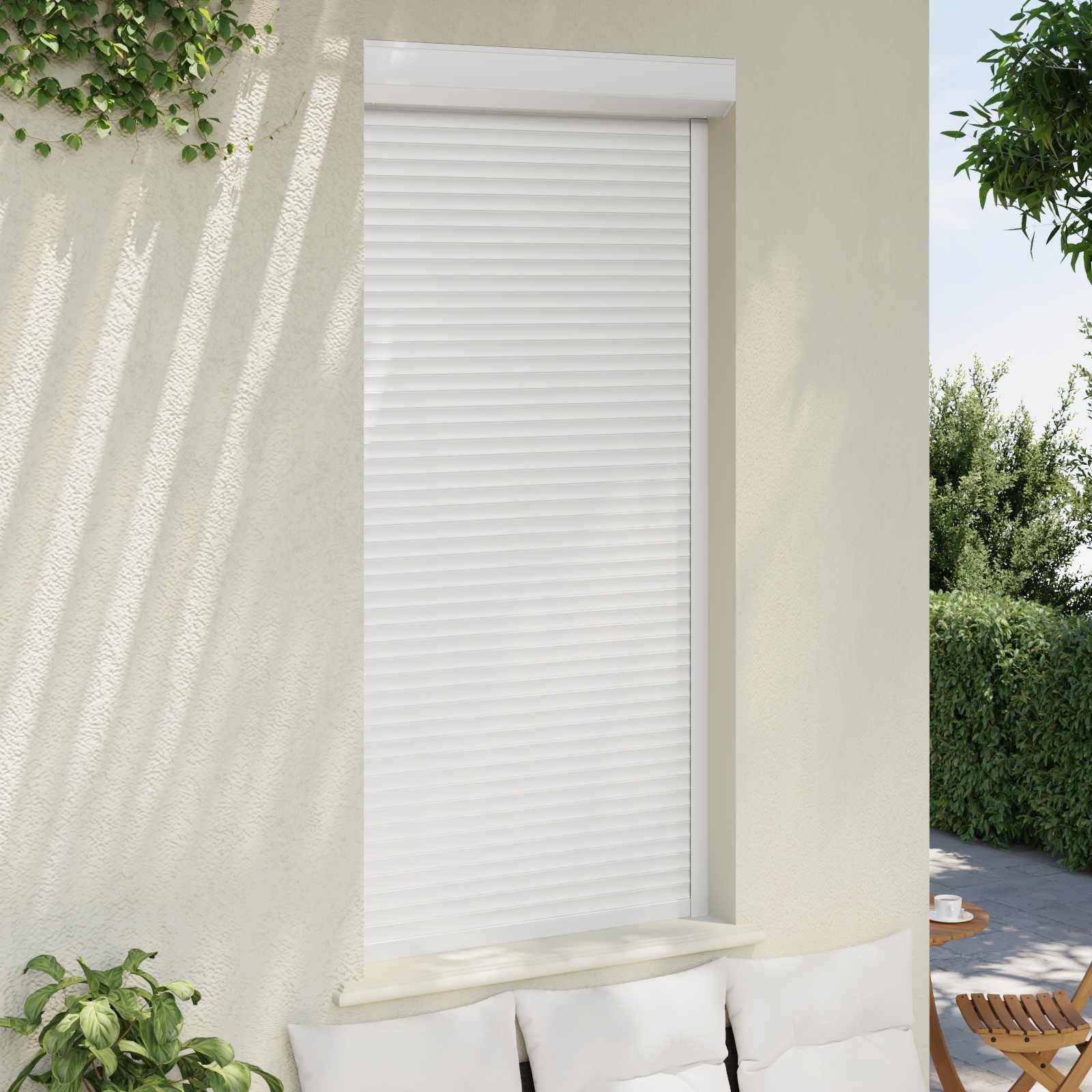 vidaXL Rollladen Weiß 100 x 210 cm Aluminium und Polyurethan