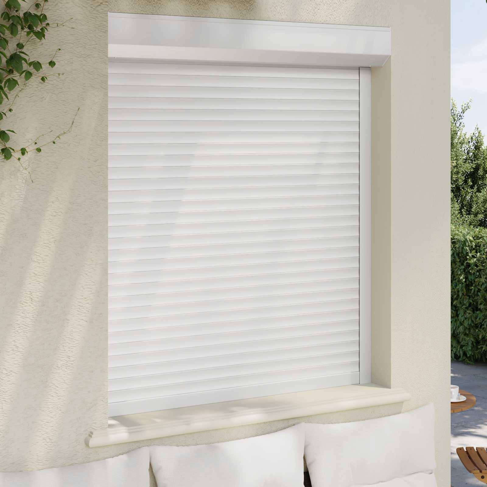vidaXL Rollladen Weiß 110 x 130 cm Aluminium und Polyurethan