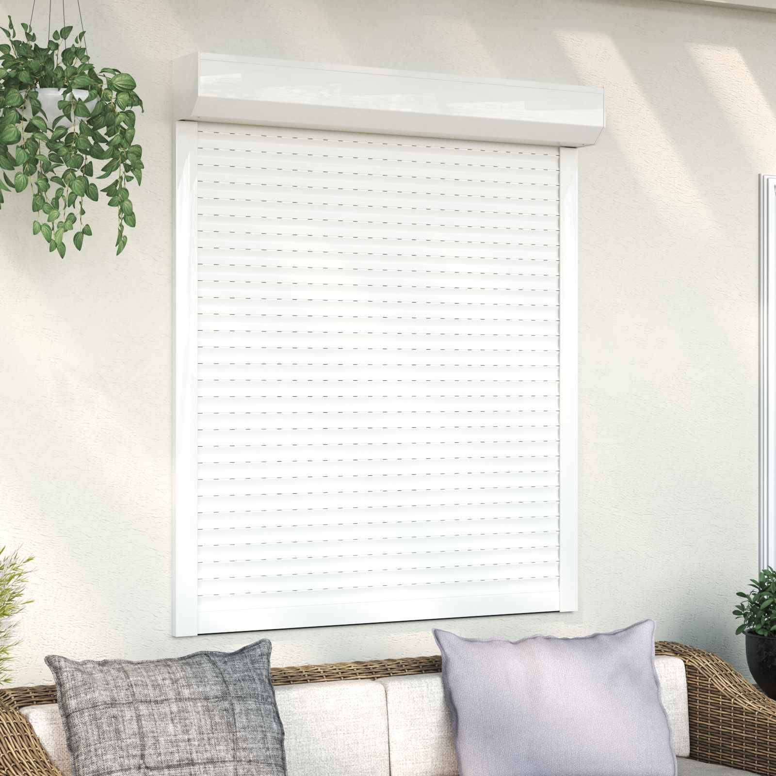 vidaXL Rollladen Weiß 110 x 130 cm Aluminium und Polyurethan