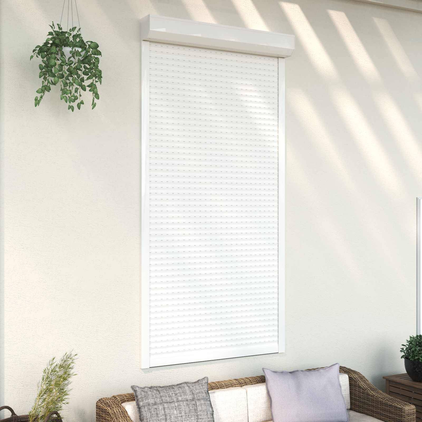 vidaXL Rollladen Weiß 110 x 220 cm Aluminium und Polyurethan