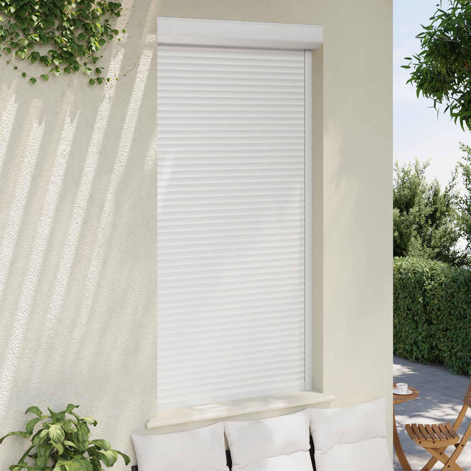vidaXL Rollladen Weiß 110 x 220 cm Aluminium und Polyurethan