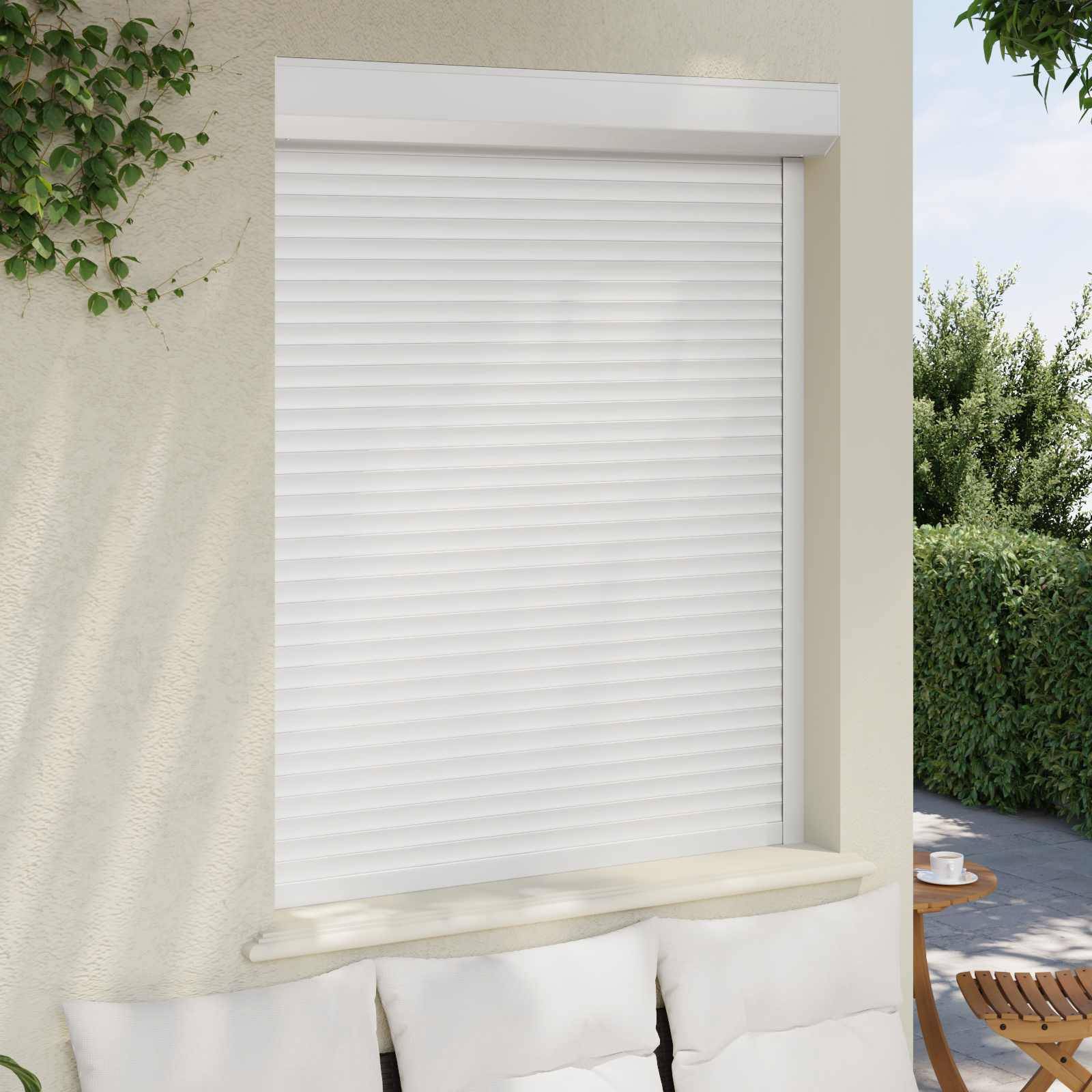 vidaXL Rollladen Weiß 120 x 150 cm Aluminium und Polyurethan
