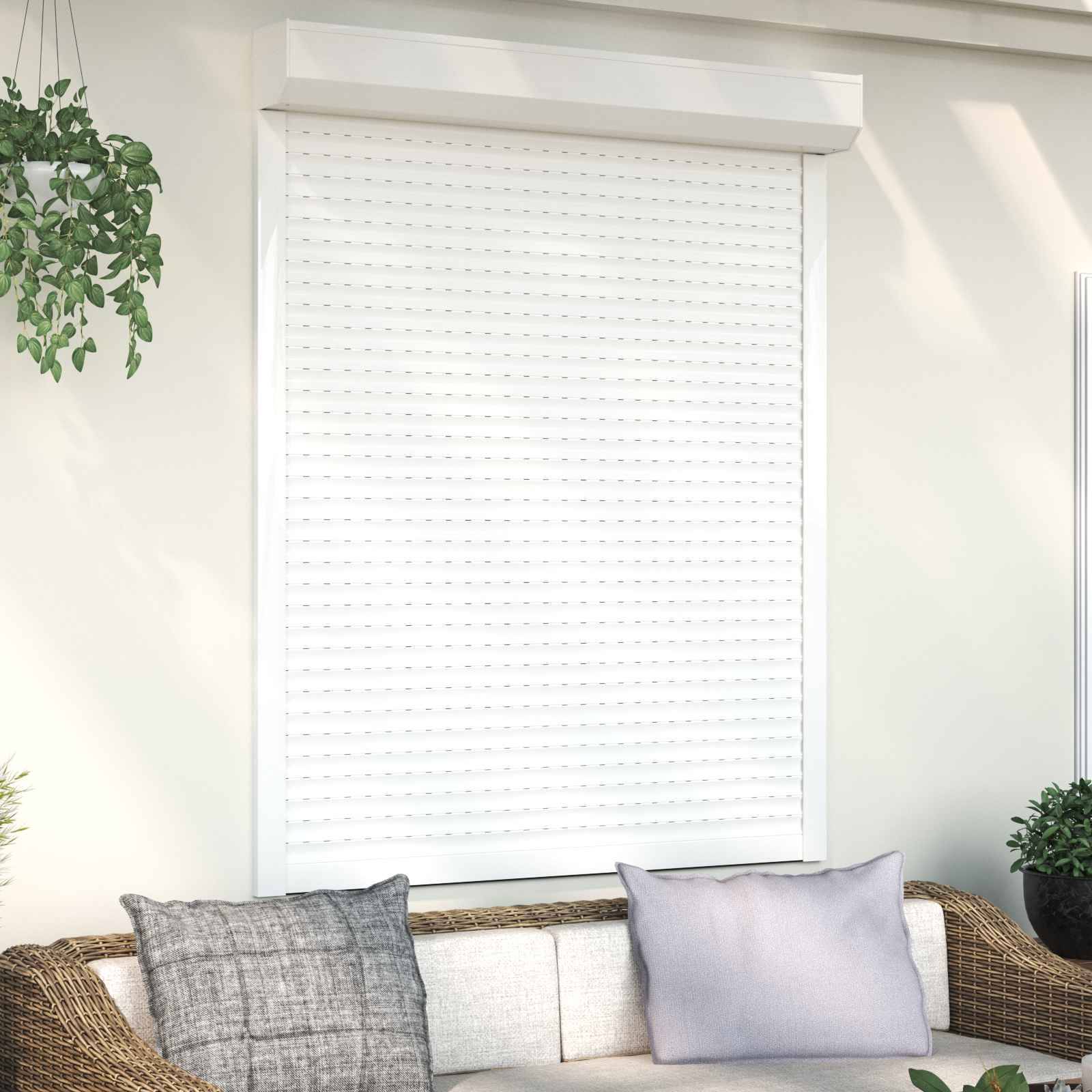 vidaXL Rollladen Weiß 120 x 150 cm Aluminium und Polyurethan