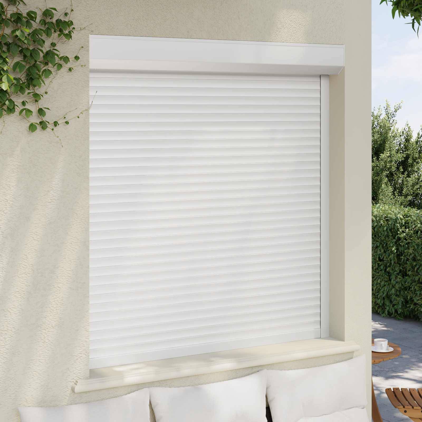 vidaXL Rollladen Weiß 130 x 140 cm Aluminium und Polyurethan