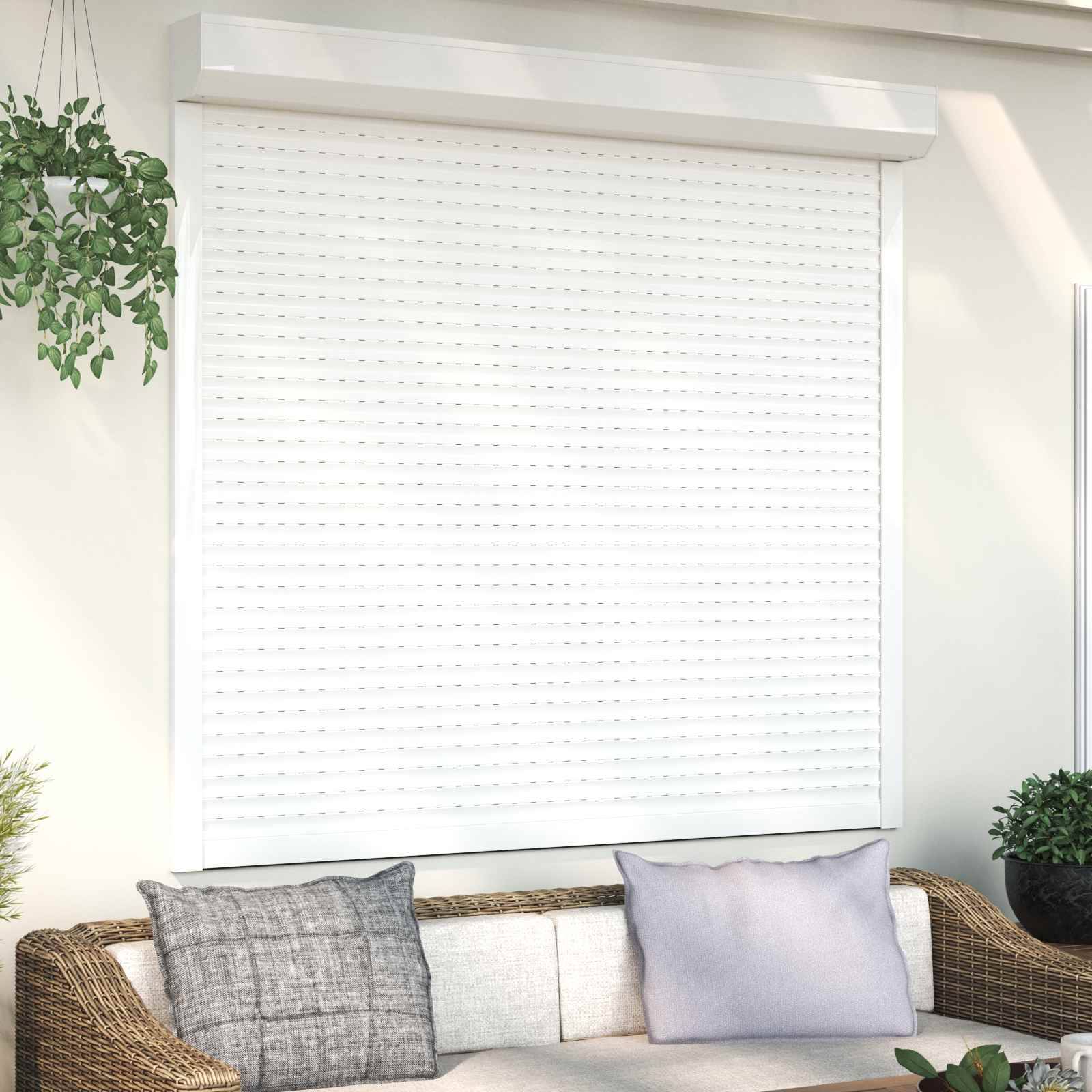 vidaXL Rollladen Weiß 160 x 150 cm Aluminium und Polyurethan