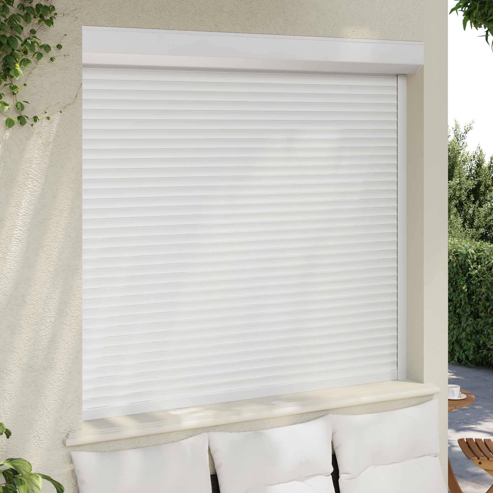 vidaXL Rollladen Weiß 160 x 150 cm Aluminium und Polyurethan