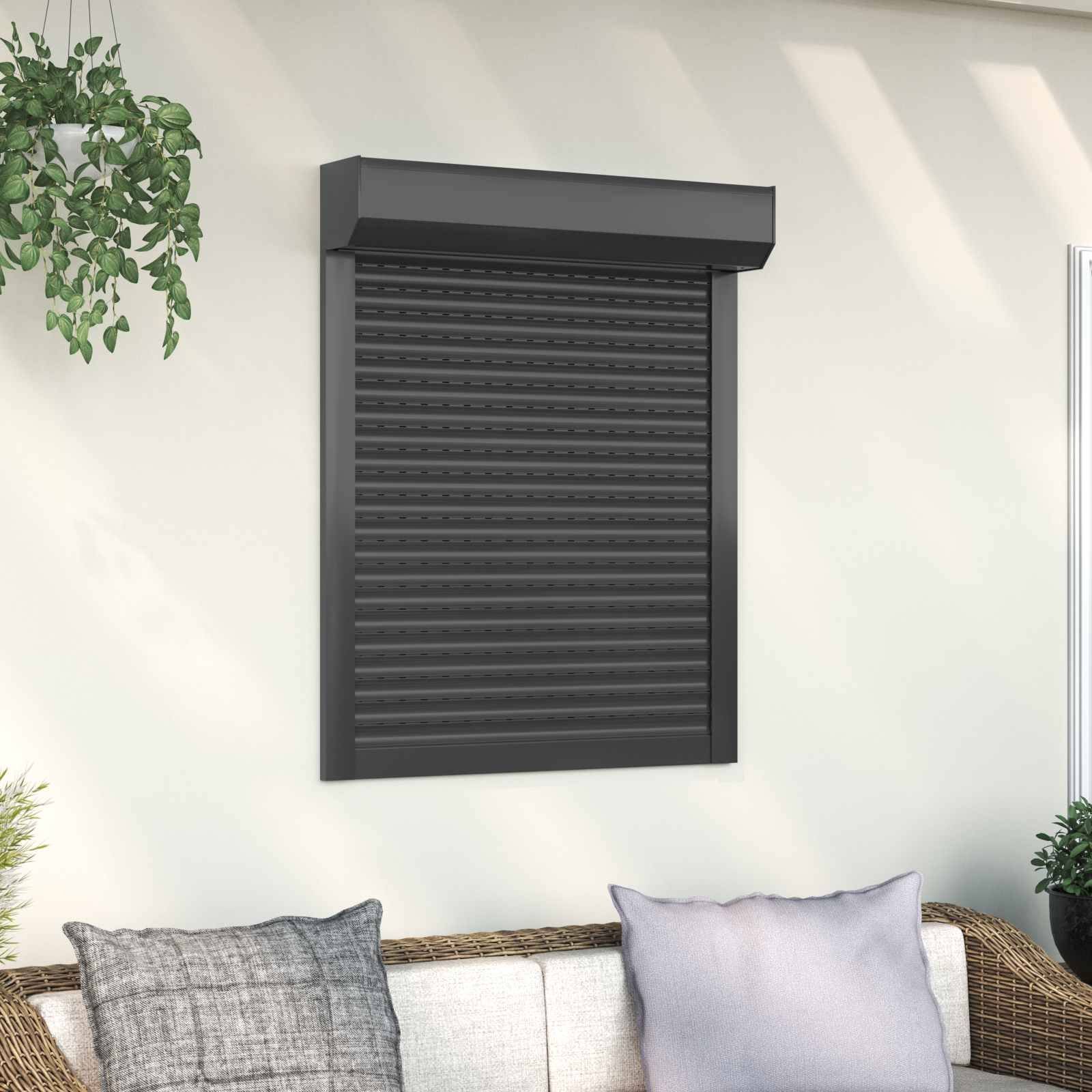 vidaXL Rollladen Anthrazit 70 x 100 cm Aluminium und Polyurethan