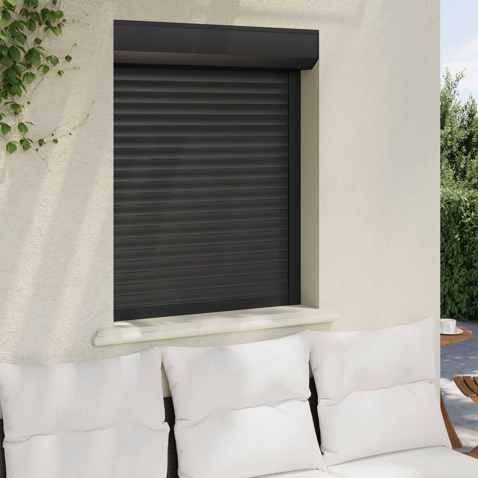 vidaXL Rollladen Anthrazit 80 x 100 cm Aluminium und Polyurethan