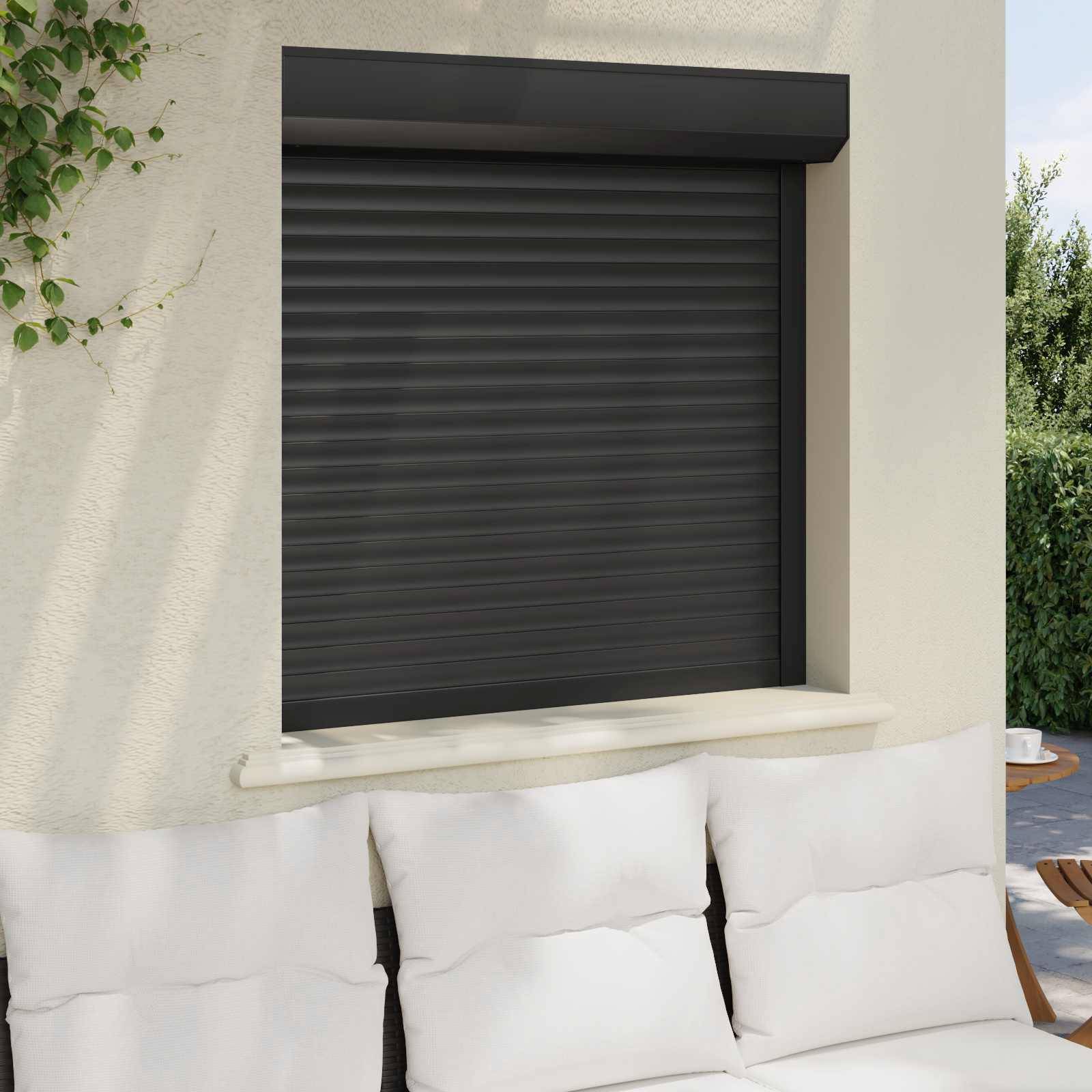 vidaXL Rollladen Anthrazit 100 x 100 cm Aluminium und Polyurethan
