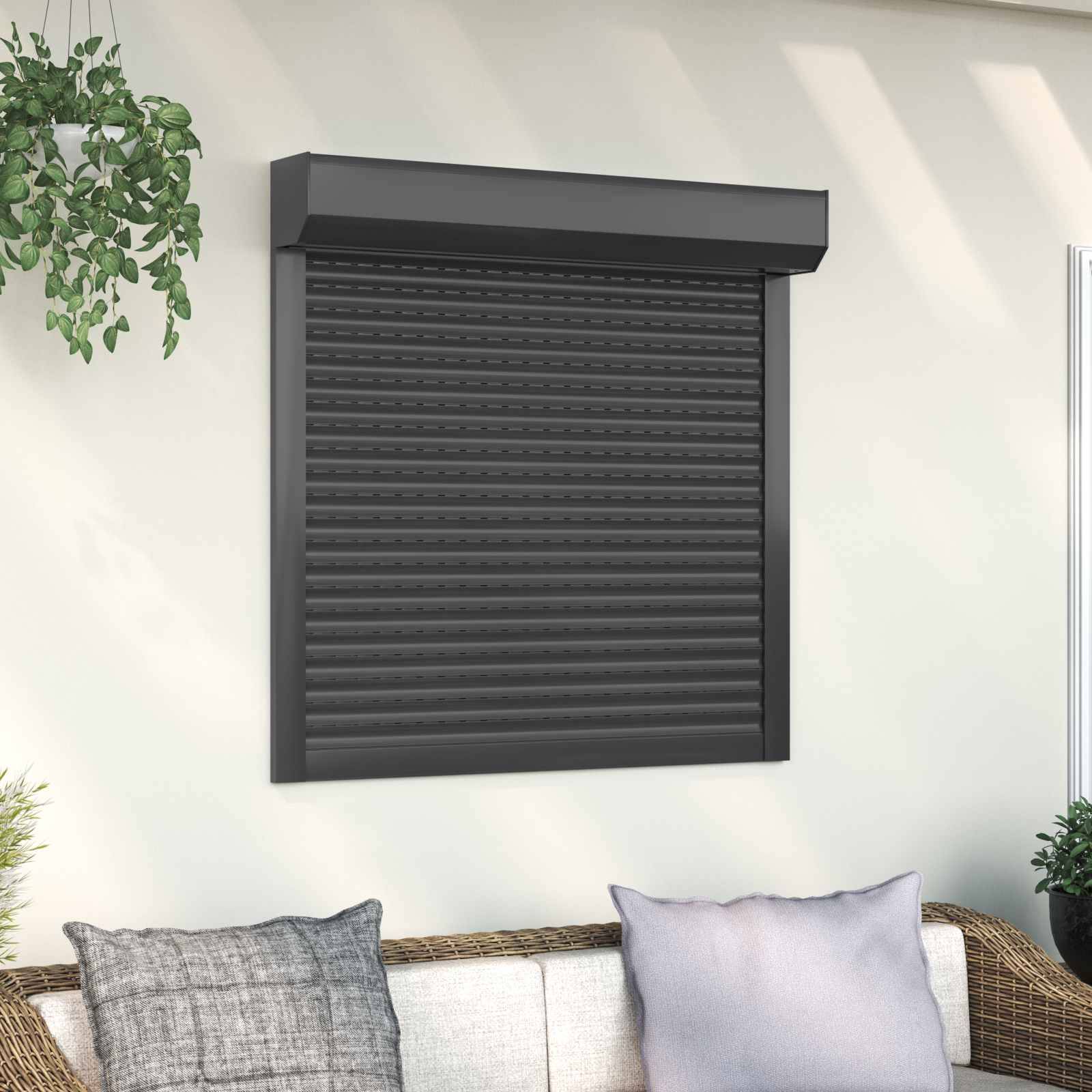 vidaXL Rollladen Anthrazit 100 x 100 cm Aluminium und Polyurethan