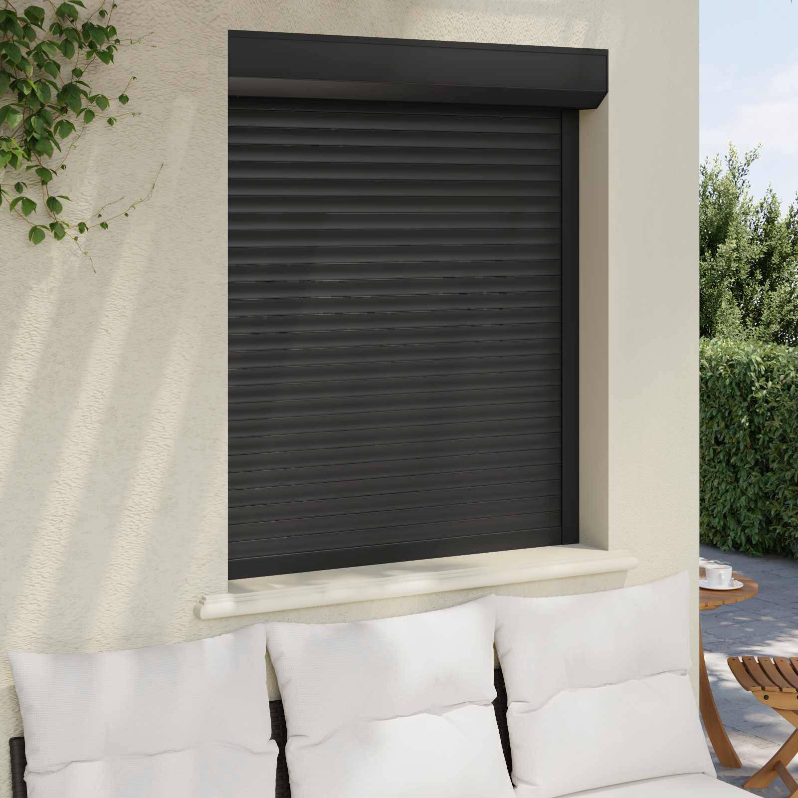 vidaXL Rollladen Anthrazit 100 x 120 cm Aluminium und Polyurethan