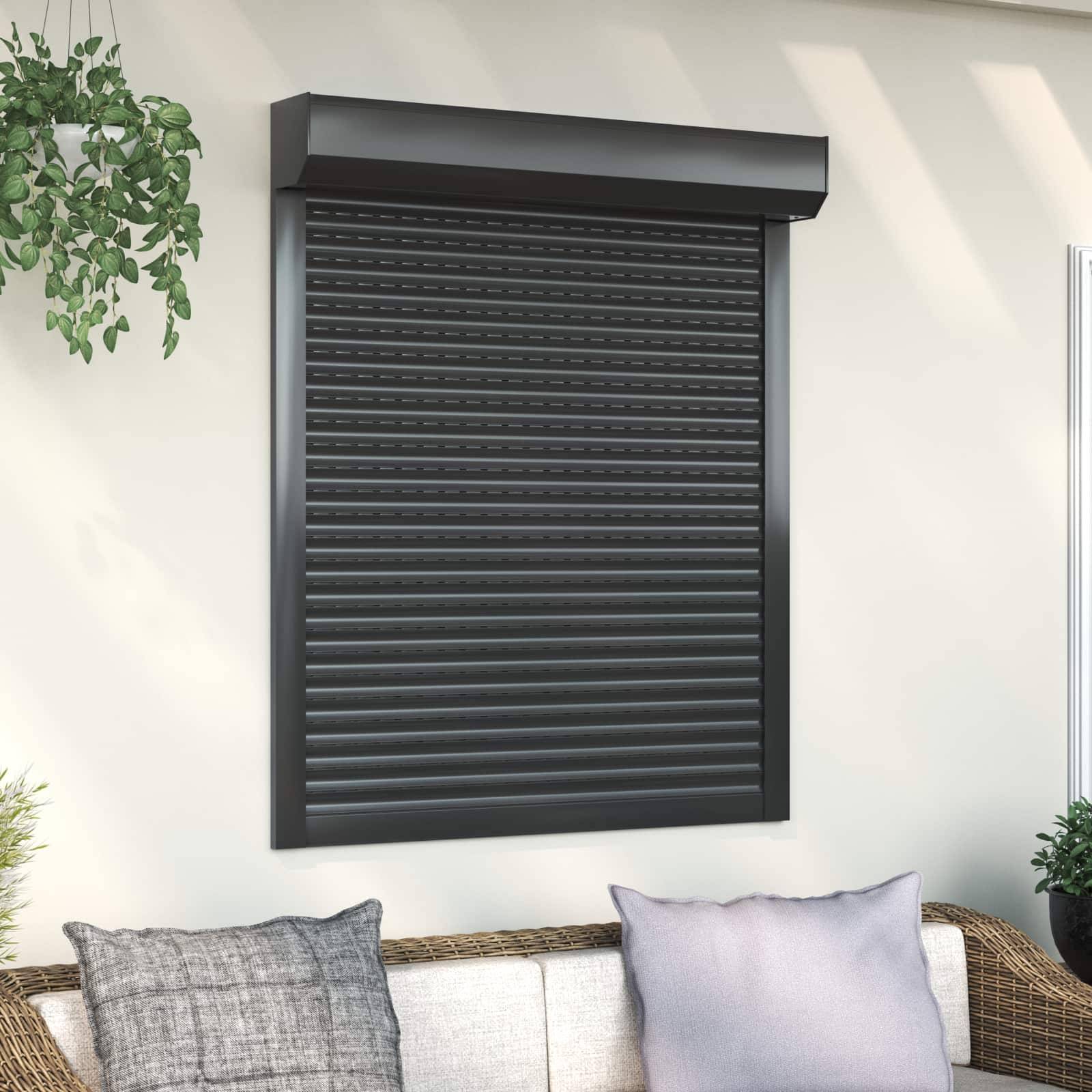 vidaXL Rollladen Anthrazit 100 x 120 cm Aluminium und Polyurethan
