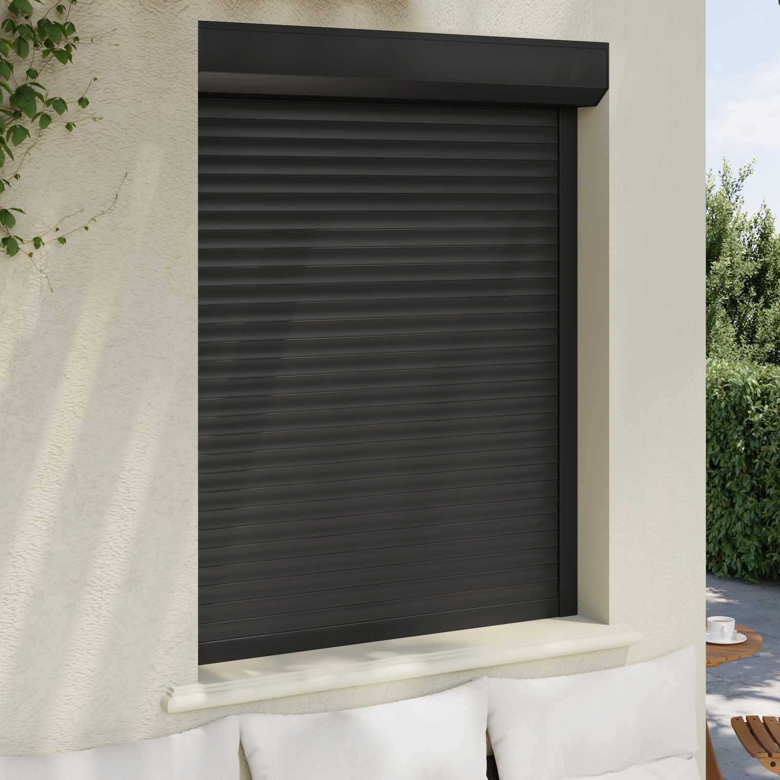 vidaXL Rollladen Anthrazit 100 x 130 cm Aluminium und Polyurethan