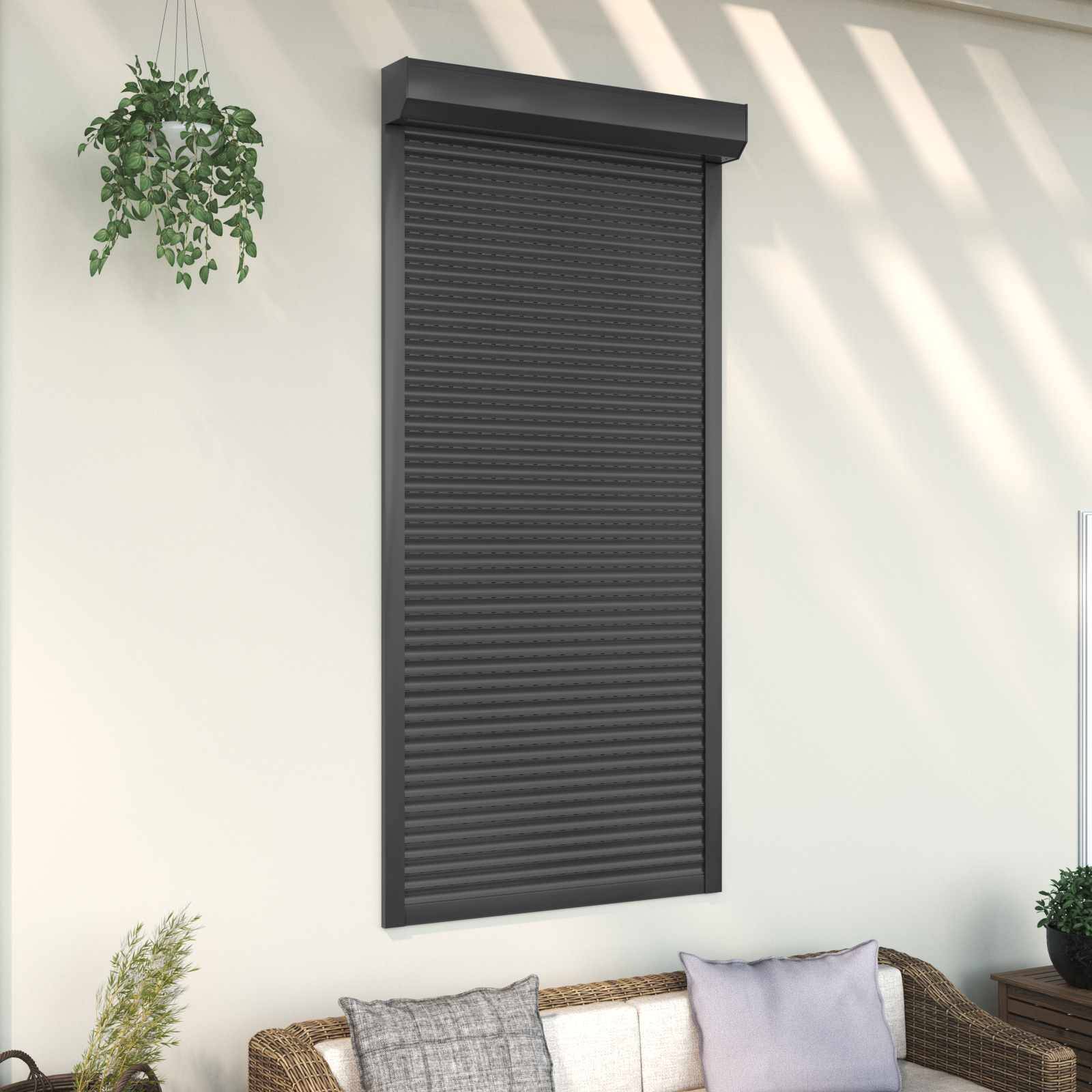 vidaXL Rollladen Anthrazit 100 x 210 cm Aluminium und Polyurethan