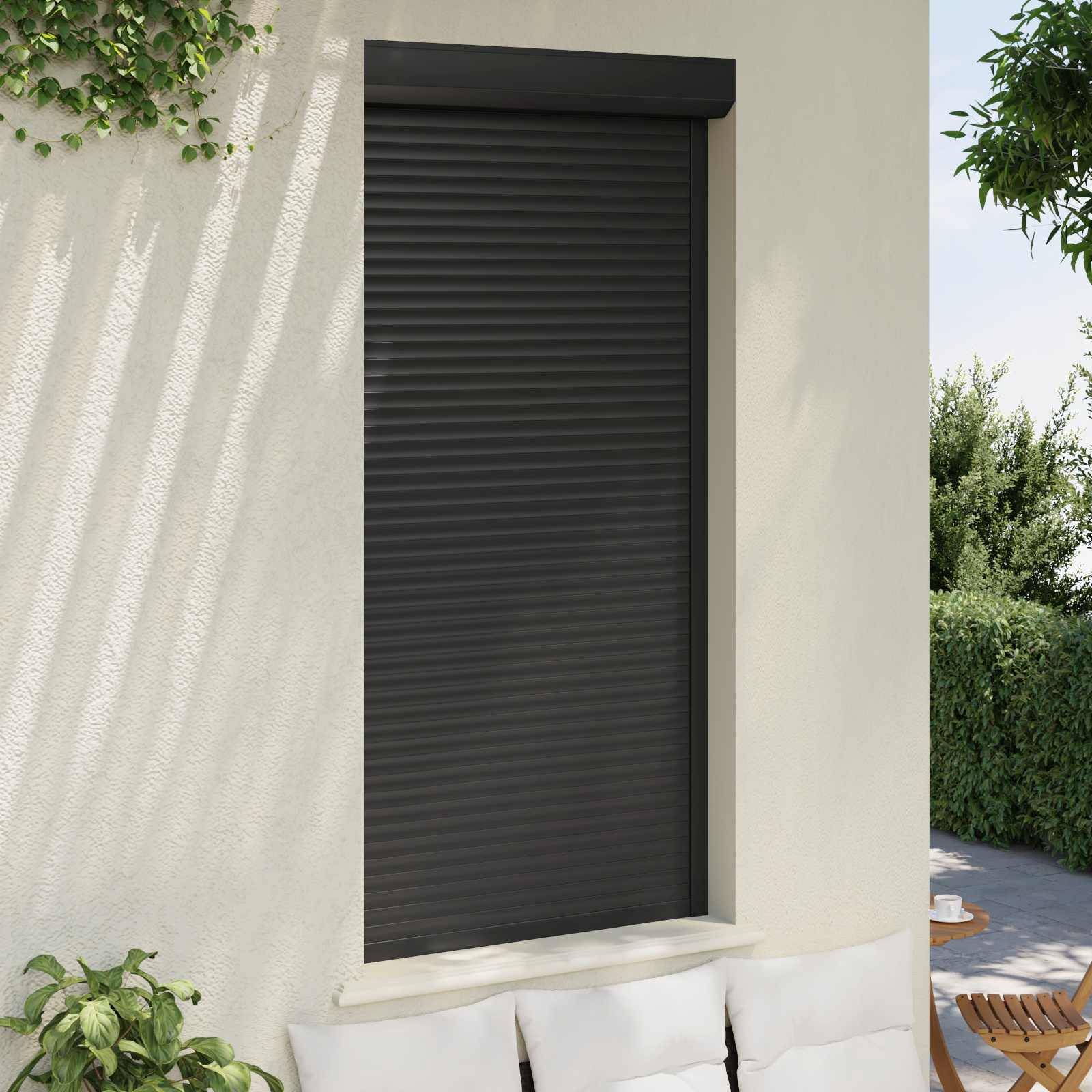 vidaXL Rollladen Anthrazit 100 x 210 cm Aluminium und Polyurethan