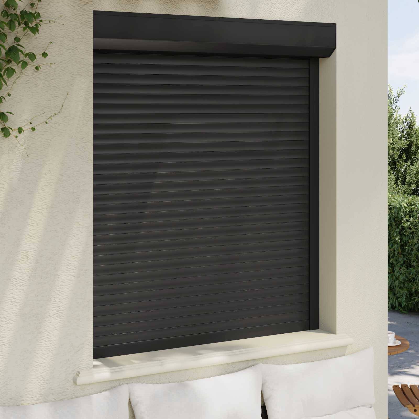 vidaXL Rollladen Anthrazit 110 x 130 cm Aluminium und Polyurethan