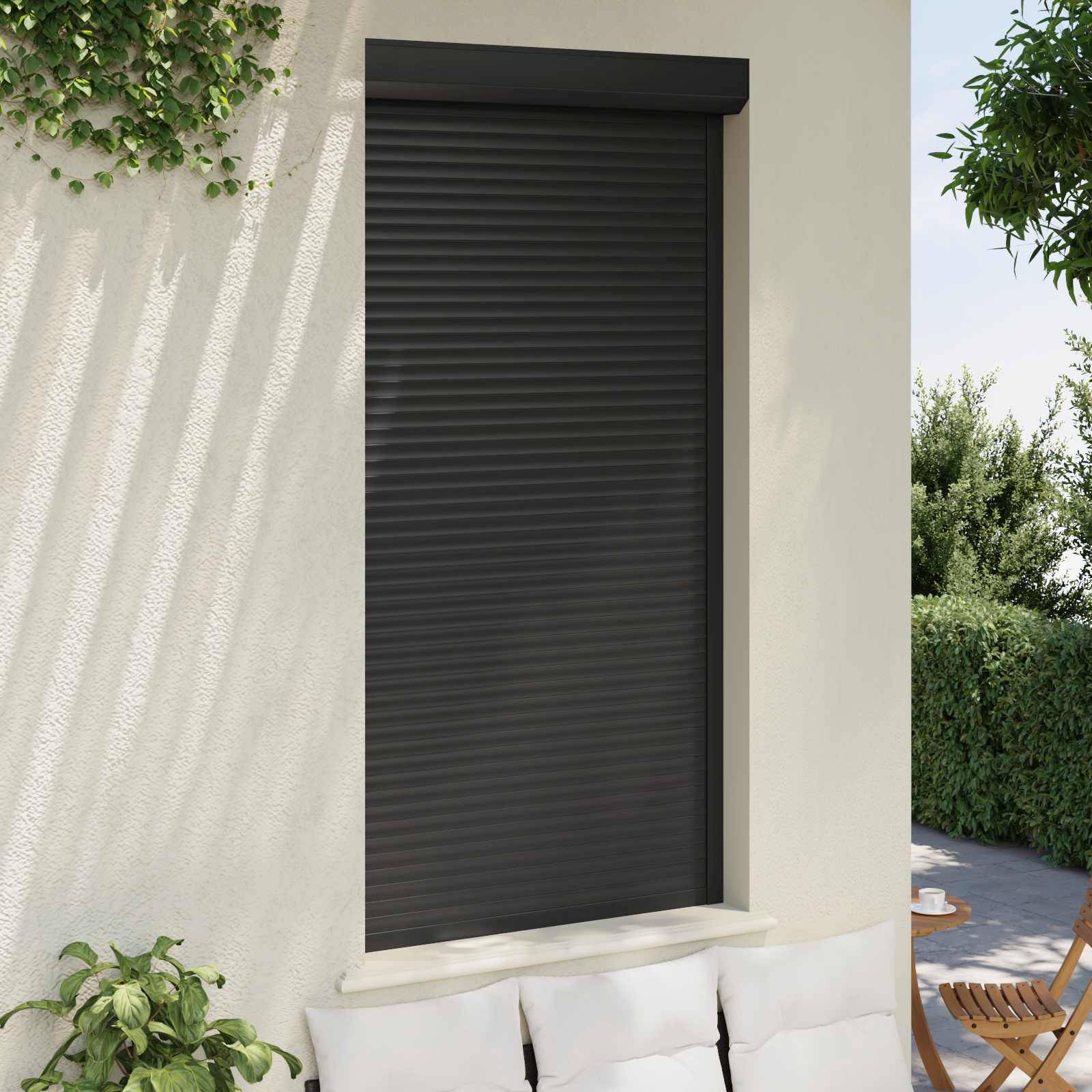 vidaXL Rollladen Anthrazit 110 x 220 cm Aluminium und Polyurethan