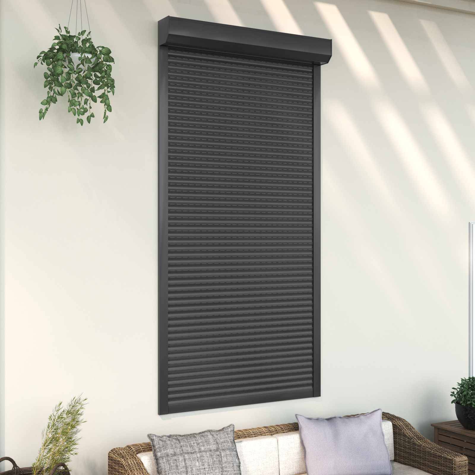 vidaXL Rollladen Anthrazit 110 x 220 cm Aluminium und Polyurethan