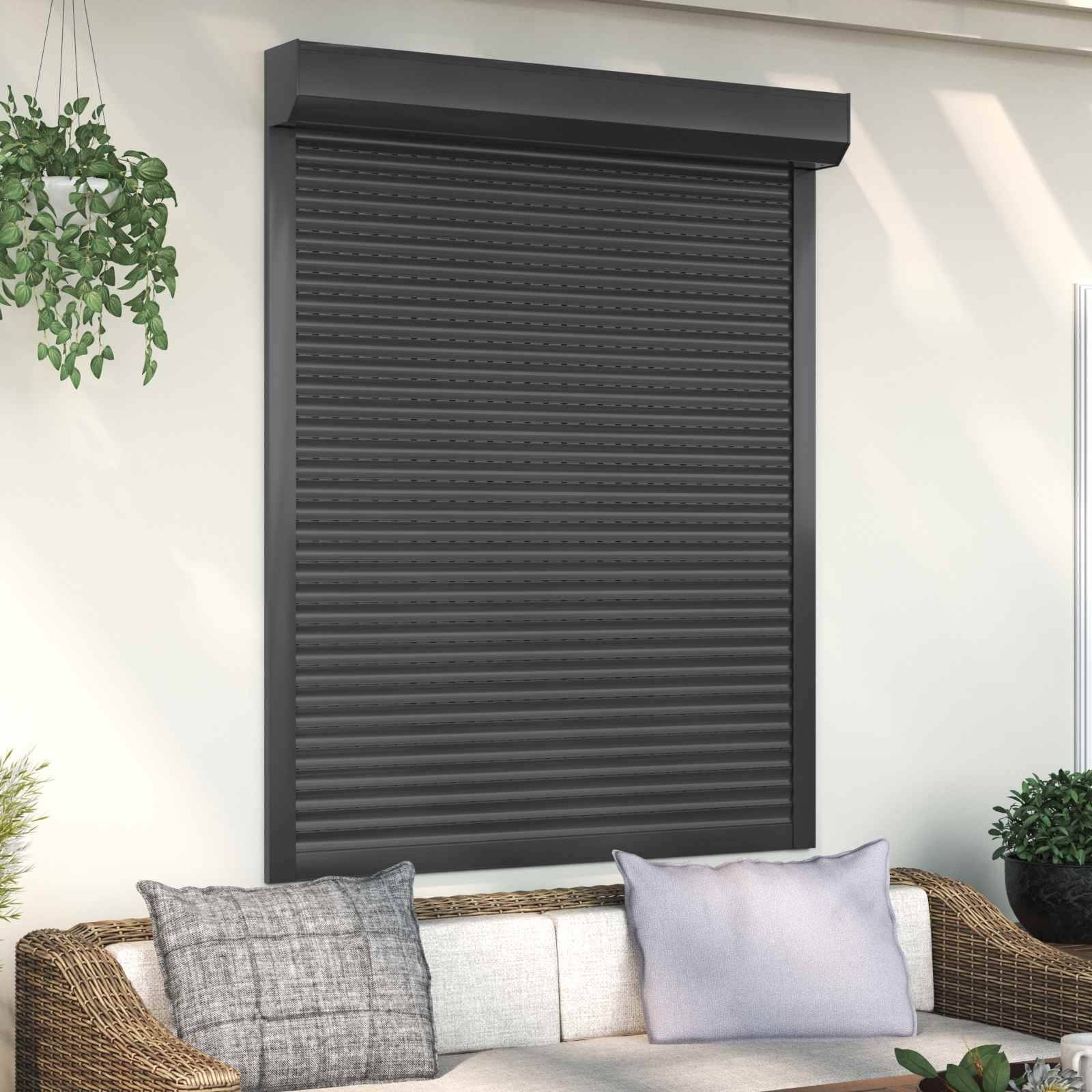 vidaXL Rollladen Anthrazit 120 x 150 cm Aluminium und Polyurethan