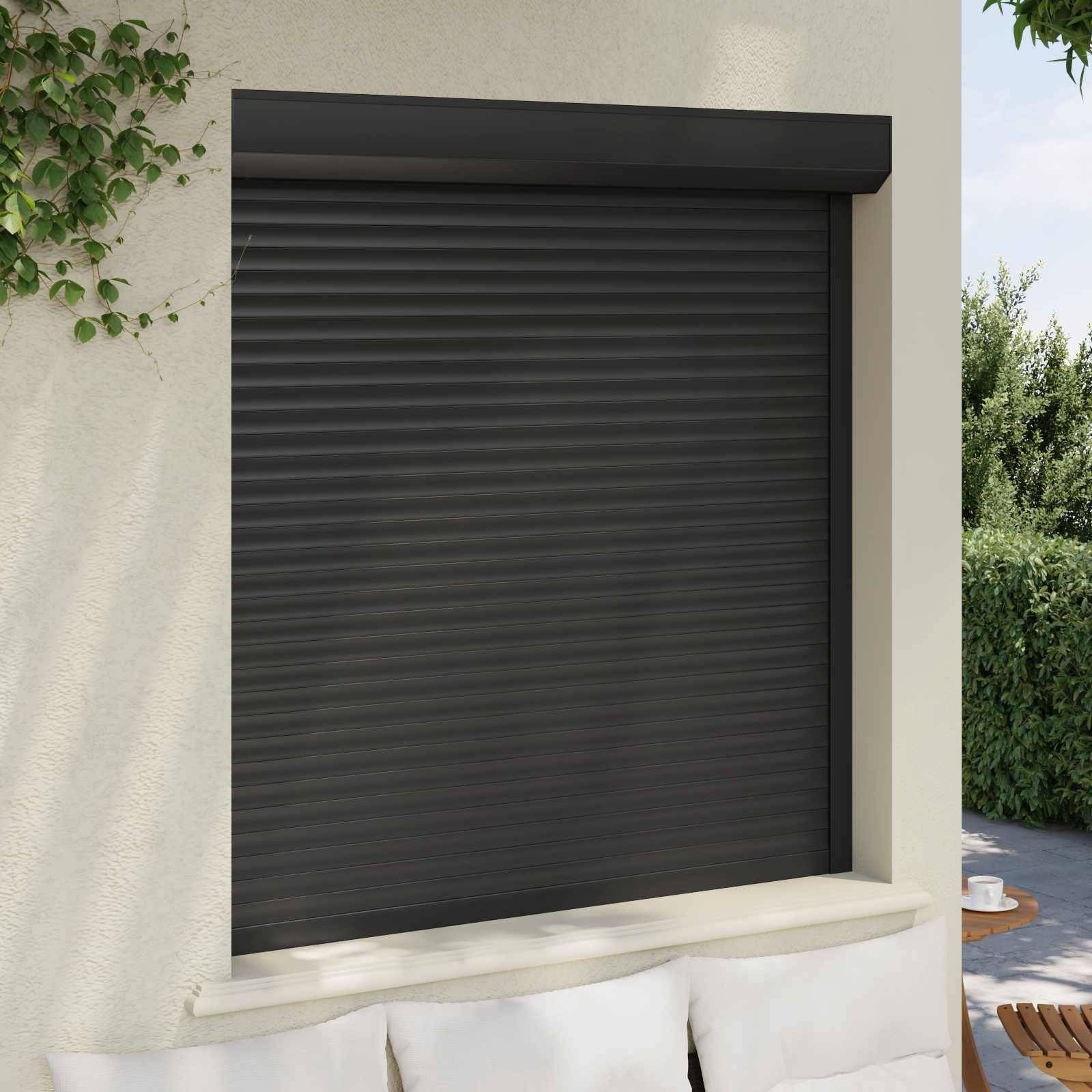 vidaXL Rollladen Anthrazit 130 x 140 cm Aluminium und Polyurethan