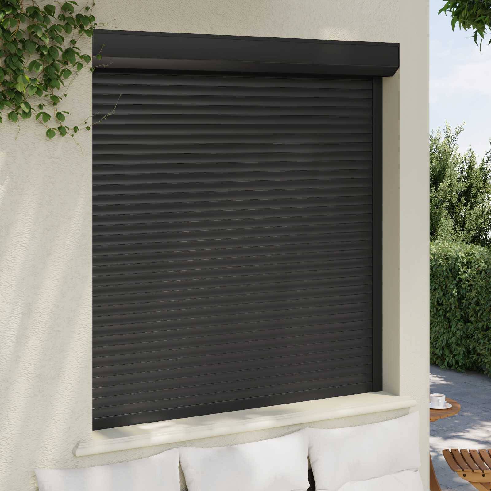 vidaXL Rollladen Anthrazit 140 x 150 cm Aluminium und Polyurethan