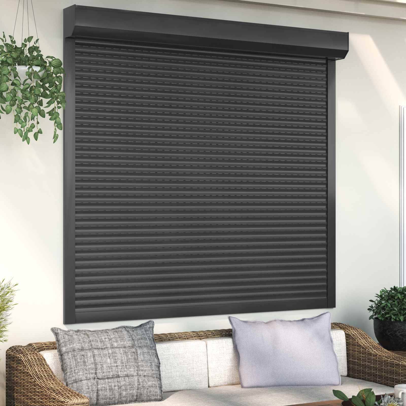 vidaXL Rollladen Anthrazit 160 x 150 cm Aluminium und Polyurethan