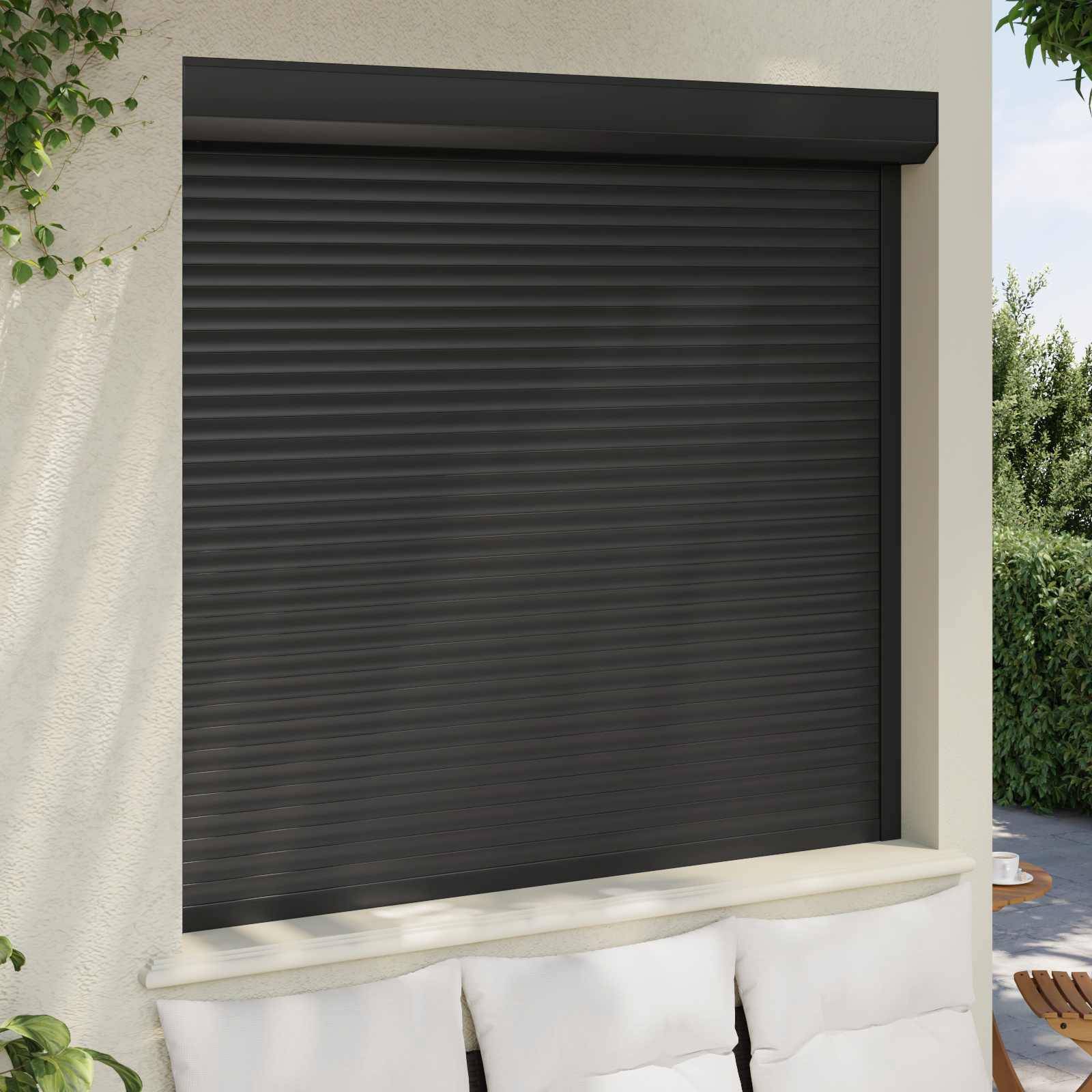 vidaXL Rollladen Anthrazit 160 x 150 cm Aluminium und Polyurethan