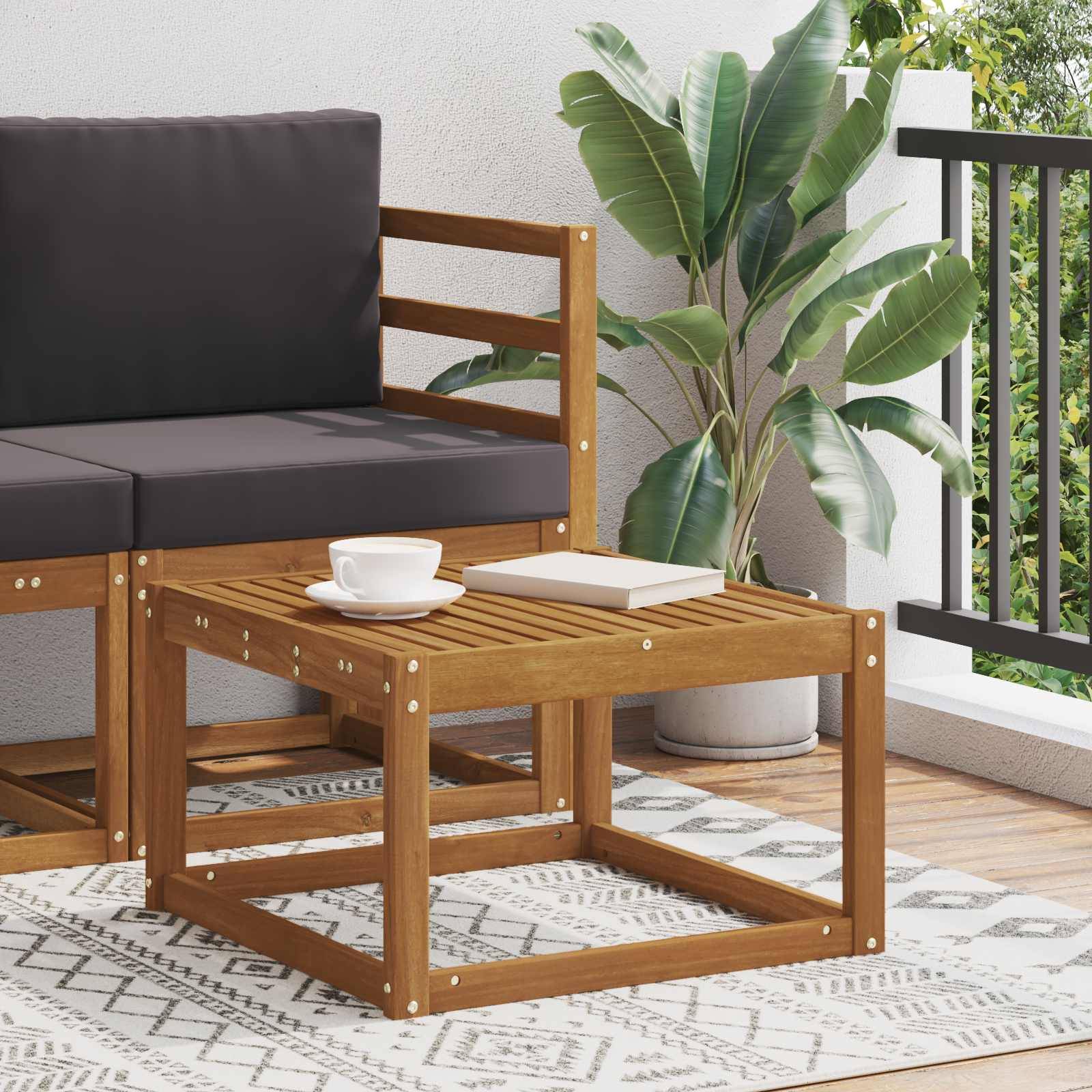vidaXL Outdoor-Tisch Massives Akazienholz Natur 59 x 59 x 37 cm