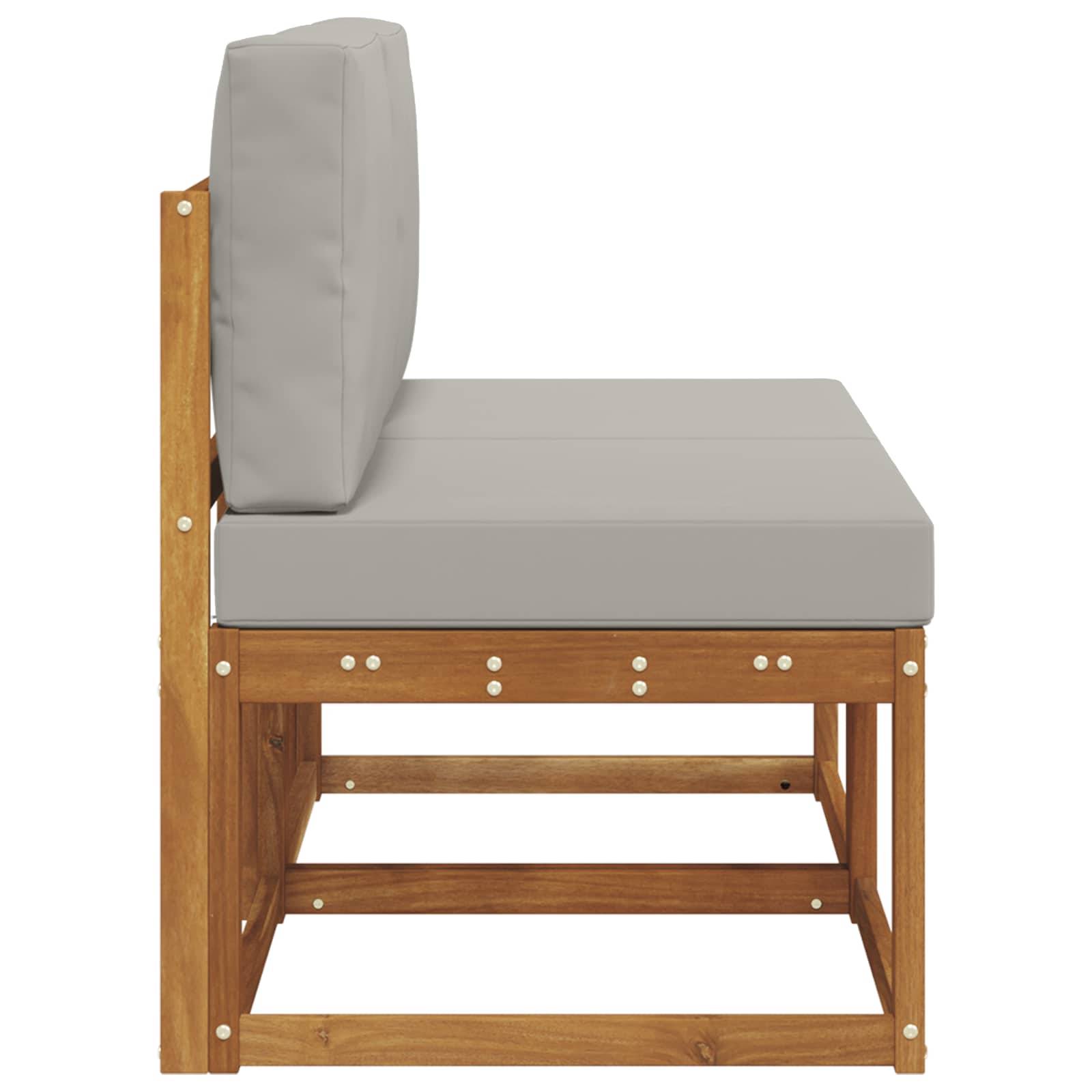 vidaXL 2 Stück Outdoor Mittelsofa Massivholz Akazie Natur