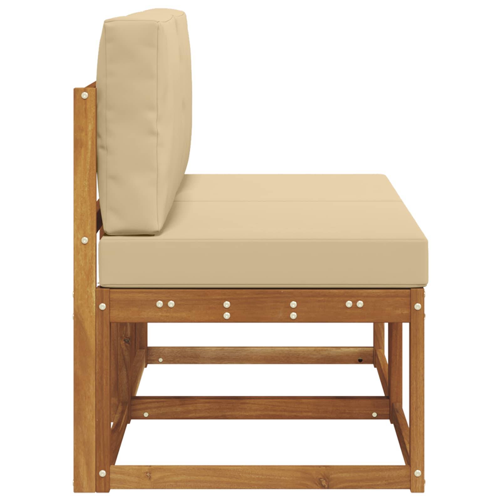 vidaXL 2 Stück Outdoor Mittelsofa Massivholz Akazie Natur
